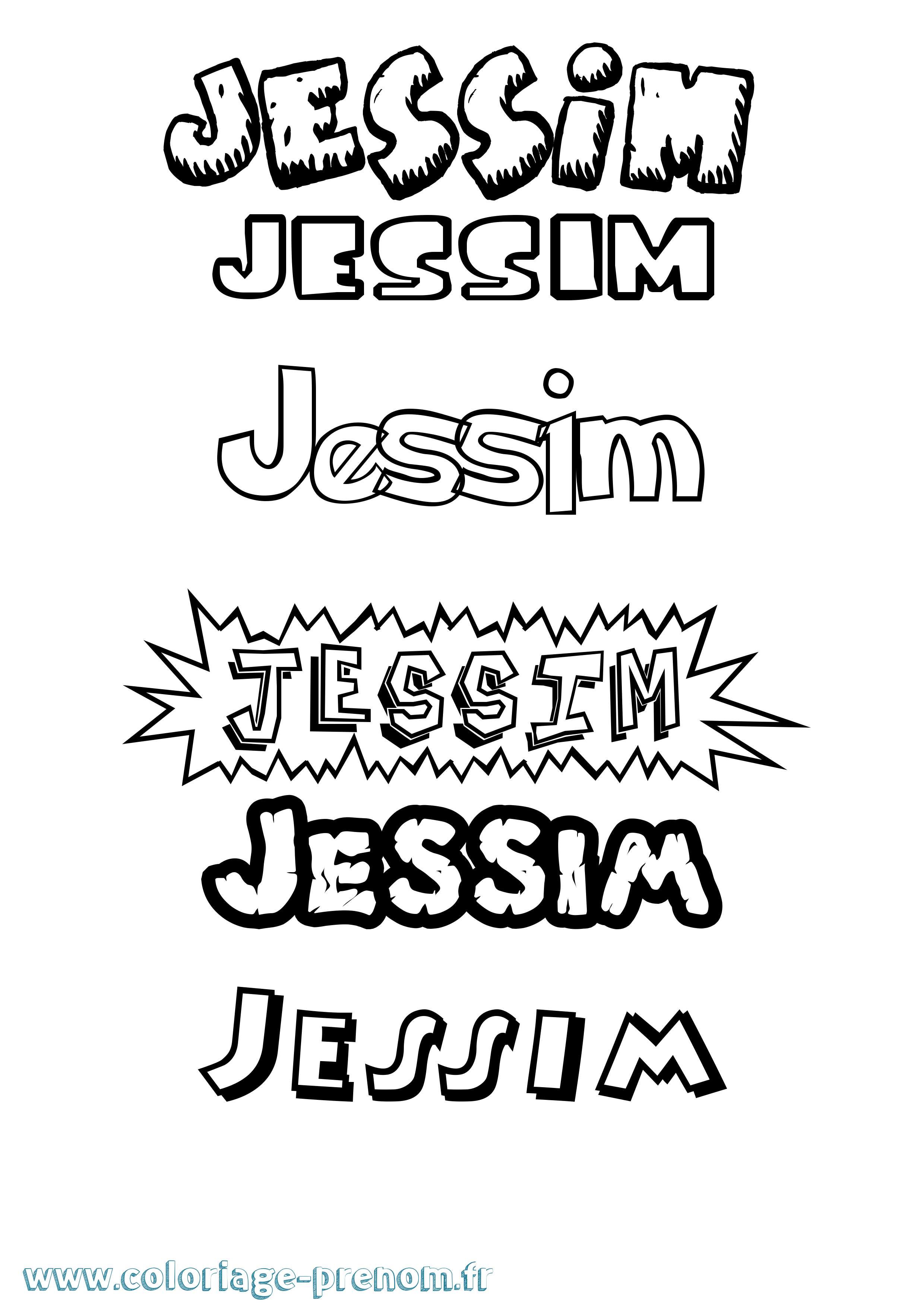 Coloriage prénom Jessim Dessin Animé
