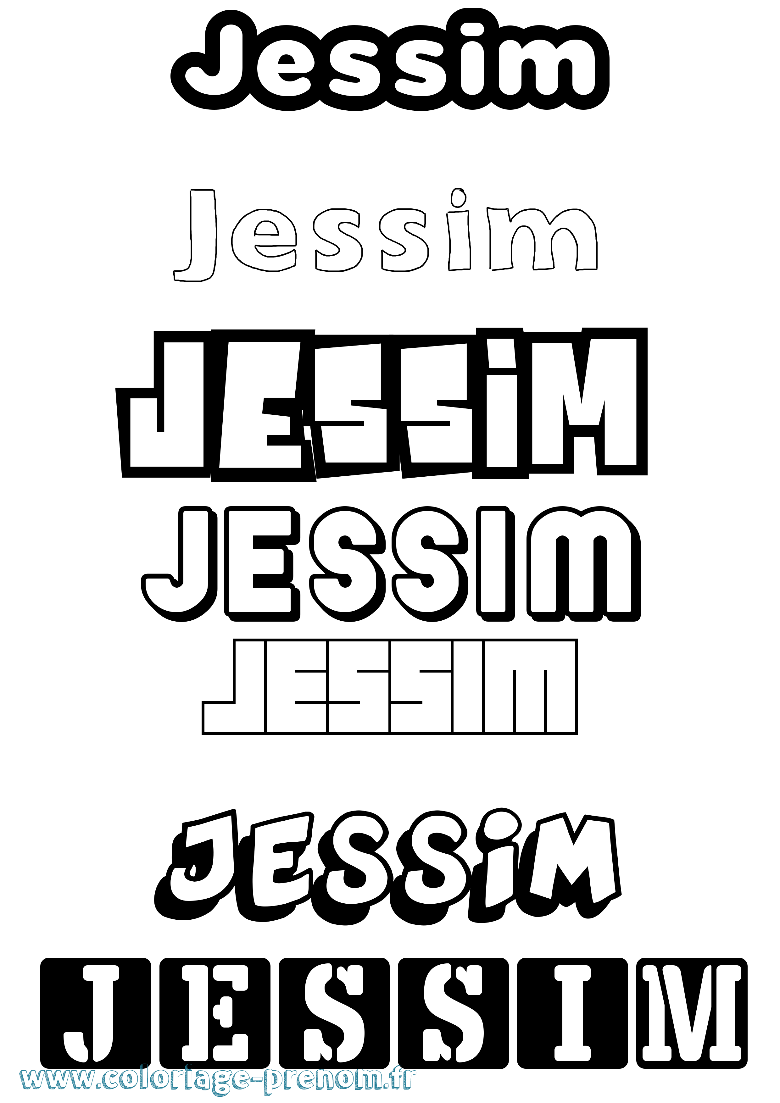 Coloriage prénom Jessim Simple