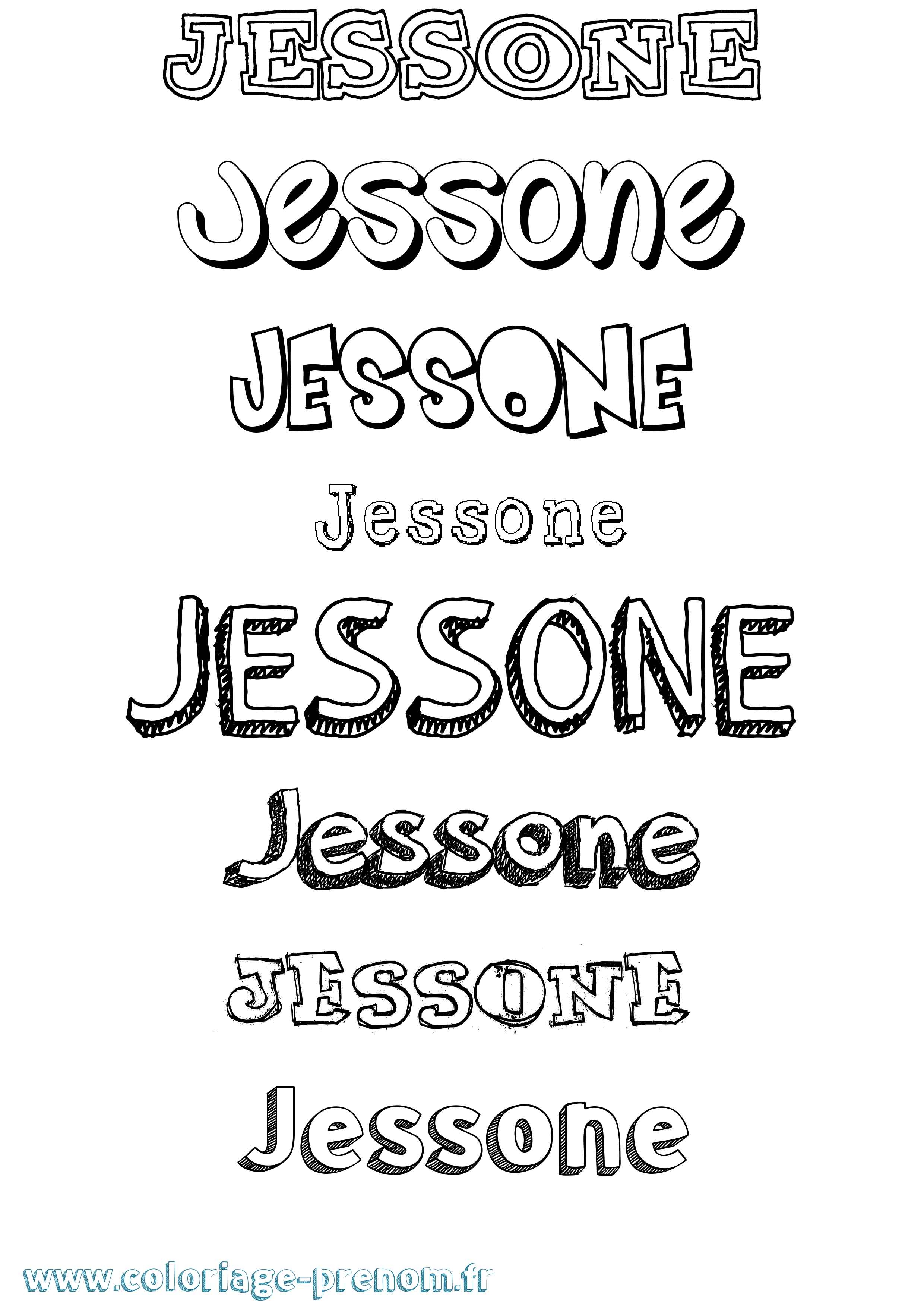 Coloriage prénom Jessone Dessiné