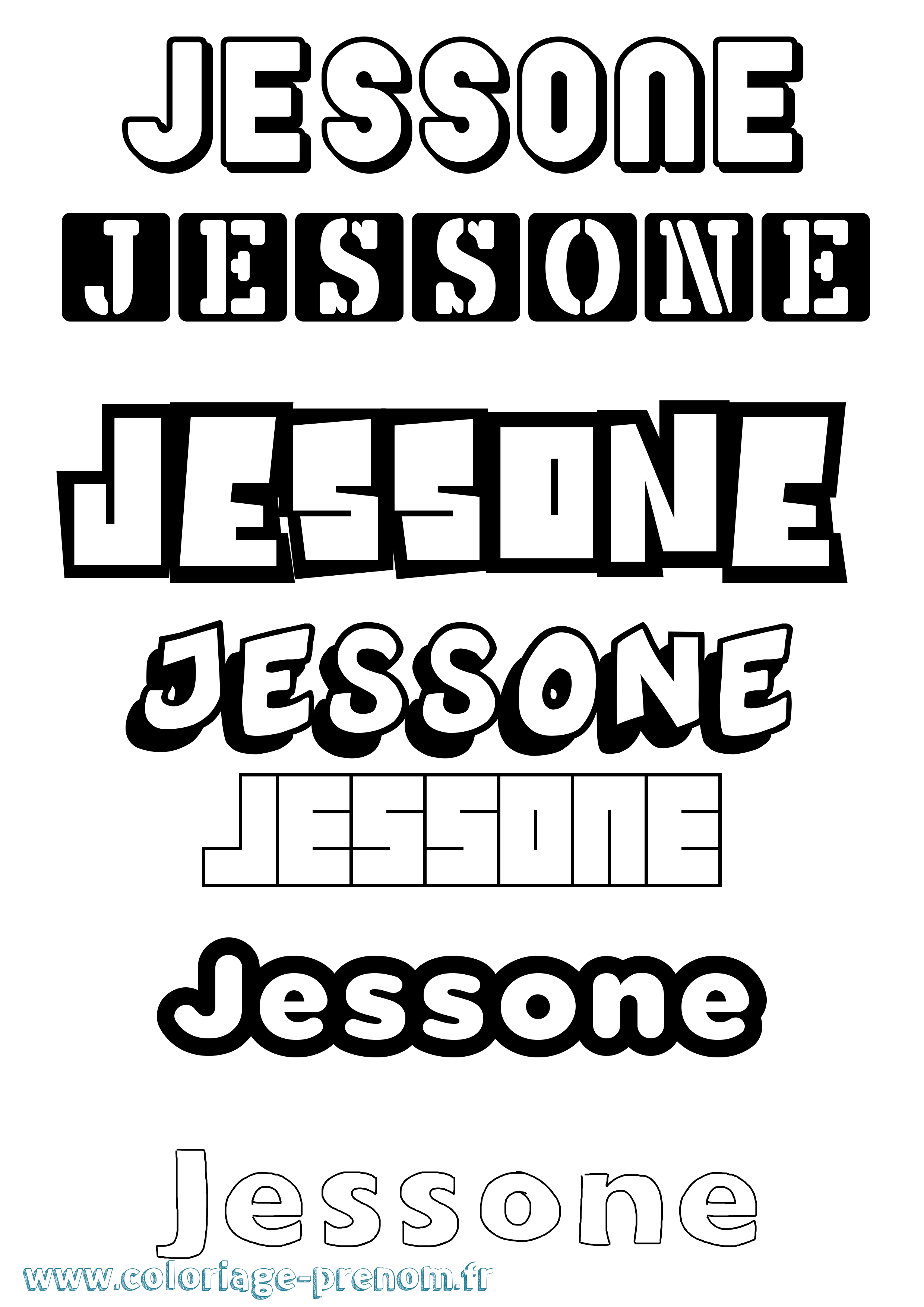 Coloriage prénom Jessone Simple