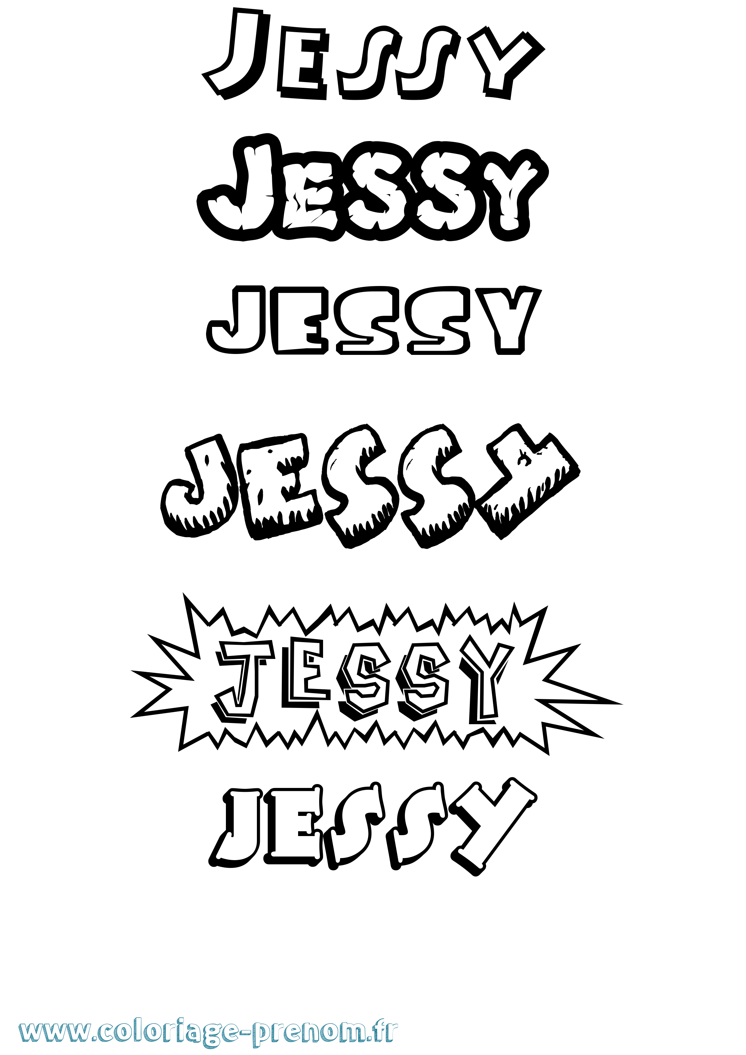 Coloriage prénom Jessy Dessin Animé