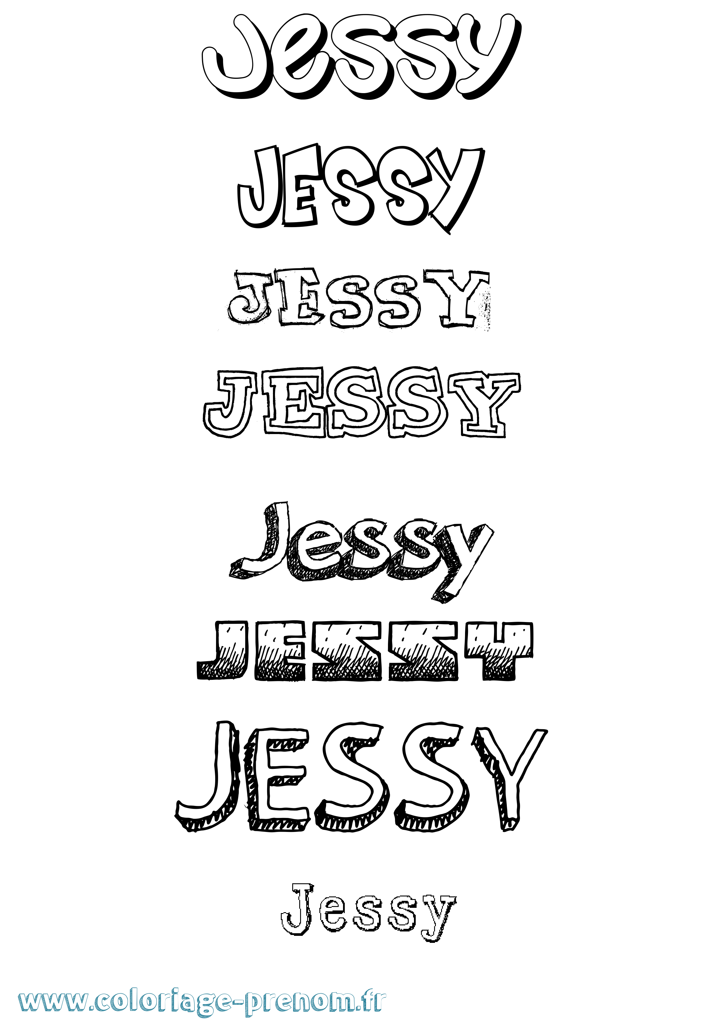 Coloriage prénom Jessy Dessiné