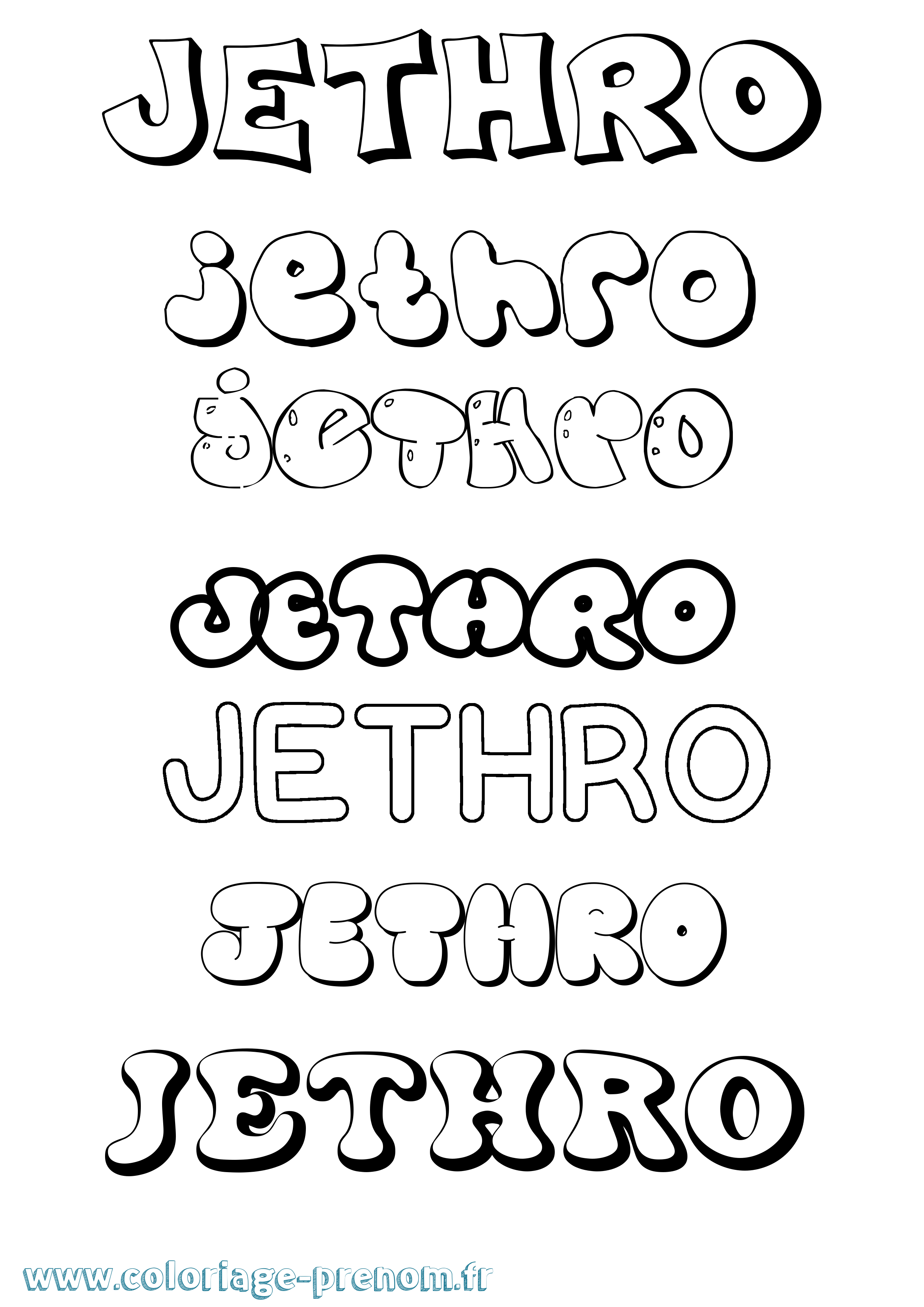 Coloriage Jethro Bubble Coloriage prénom Jethro Bubble