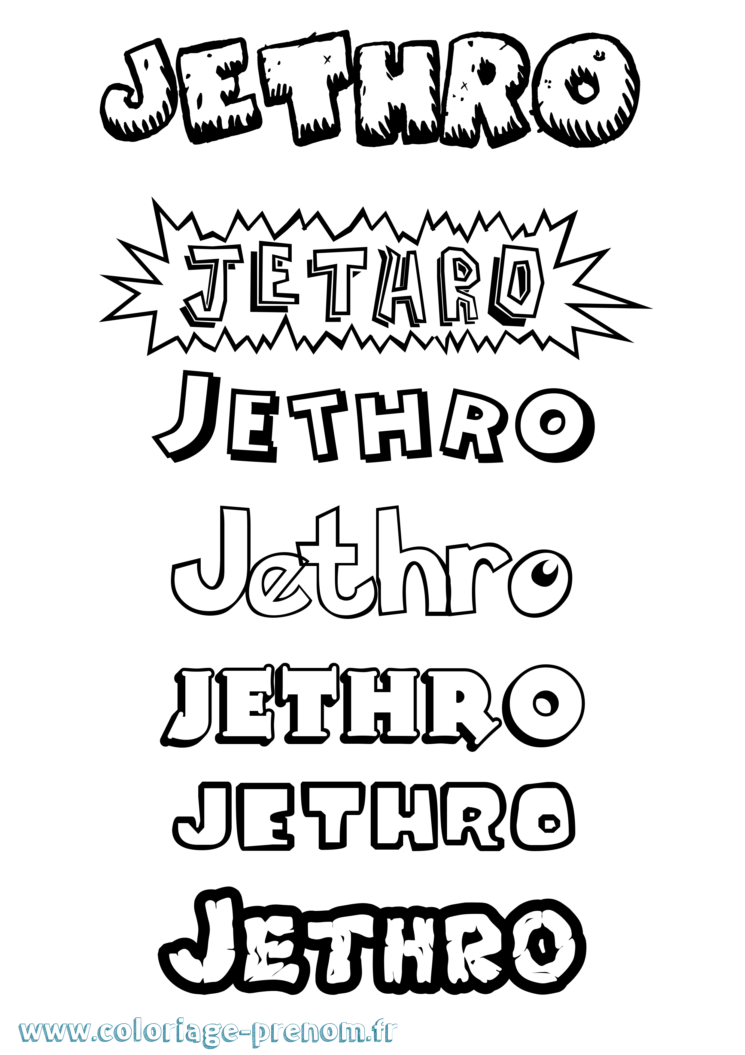 Coloriage Jethro Dessin Animé Coloriage prénom Jethro Dessin Animé