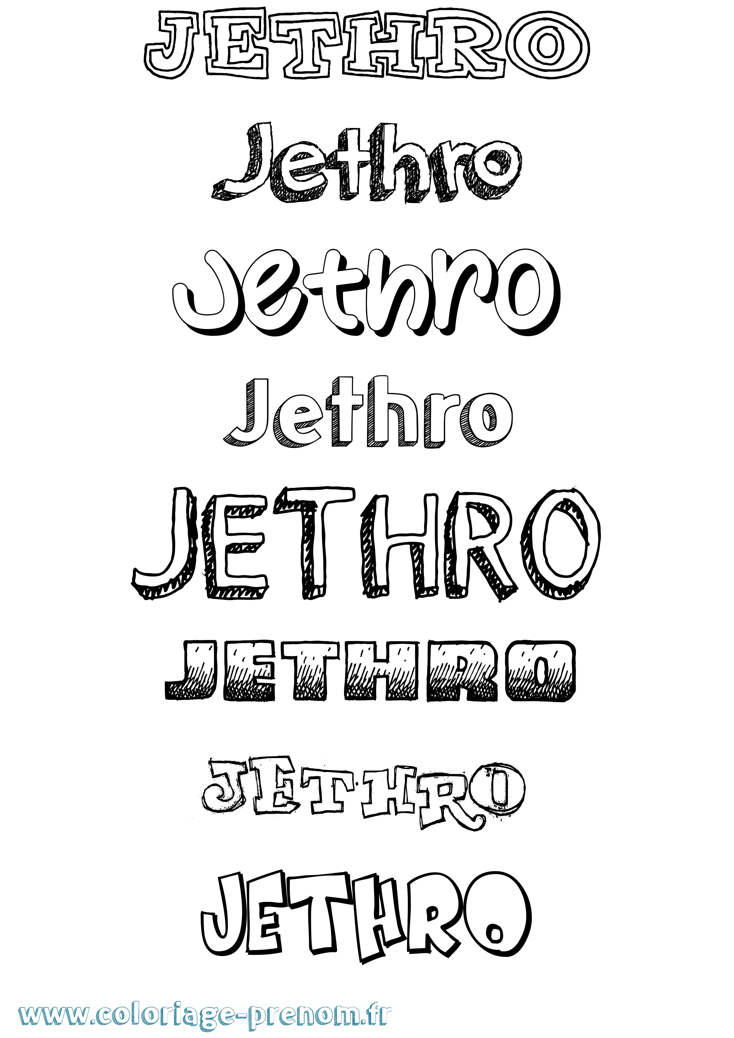 Coloriage Jethro Dessiné Coloriage prénom Jethro Dessiné