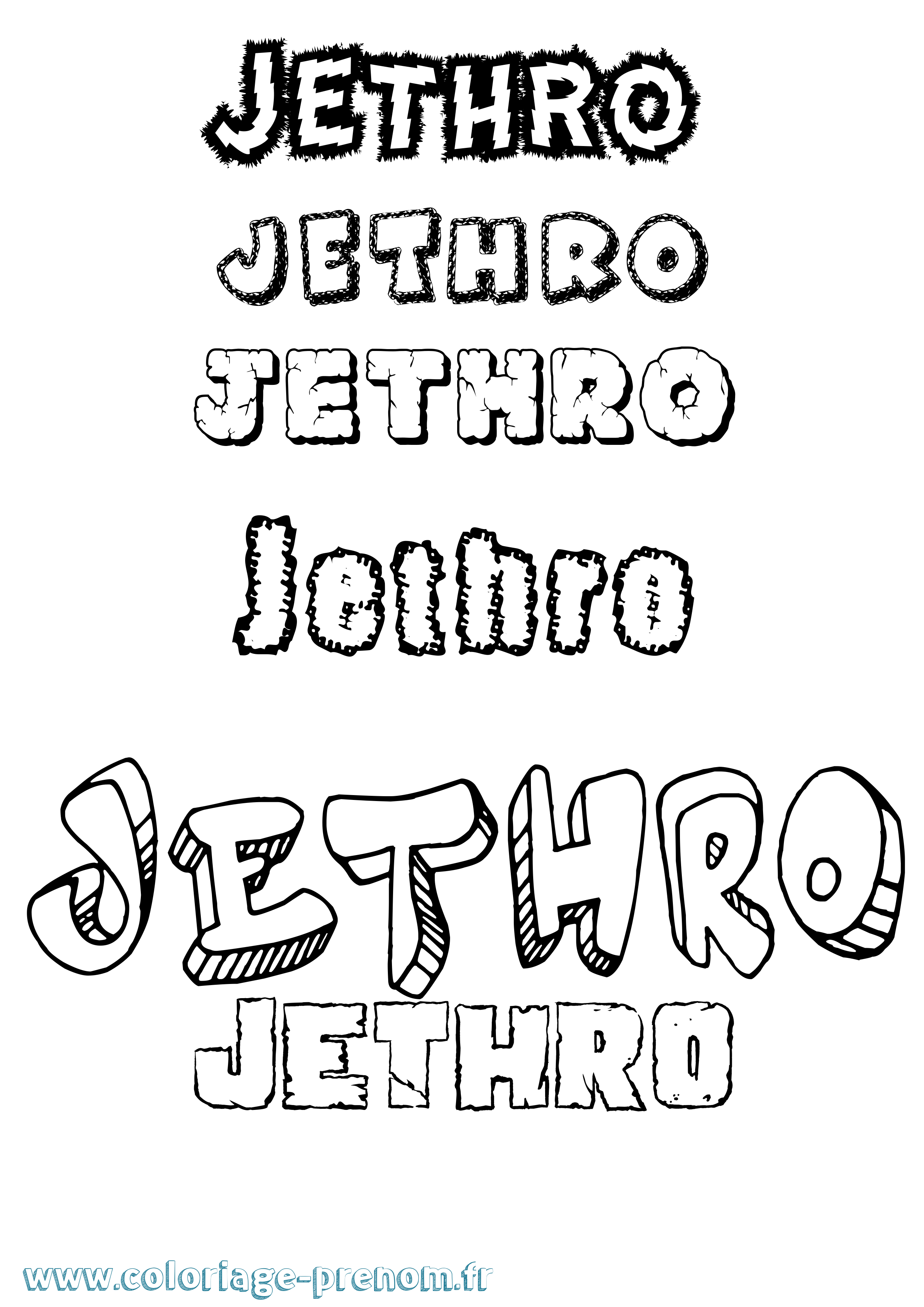 Coloriage Jethro Destructuré Coloriage prénom Jethro Destructuré