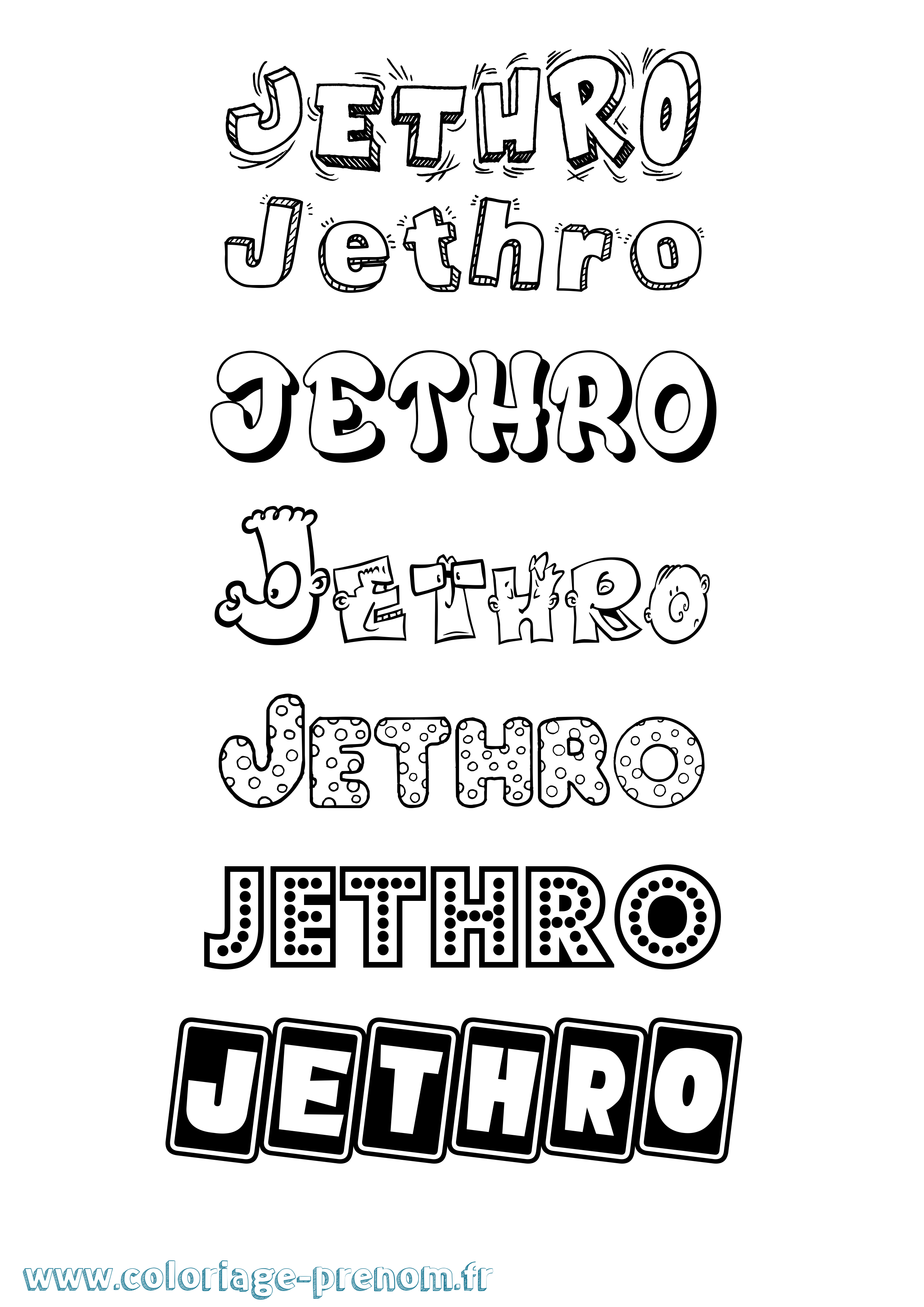 Coloriage Jethro Fun Coloriage prénom Jethro Fun