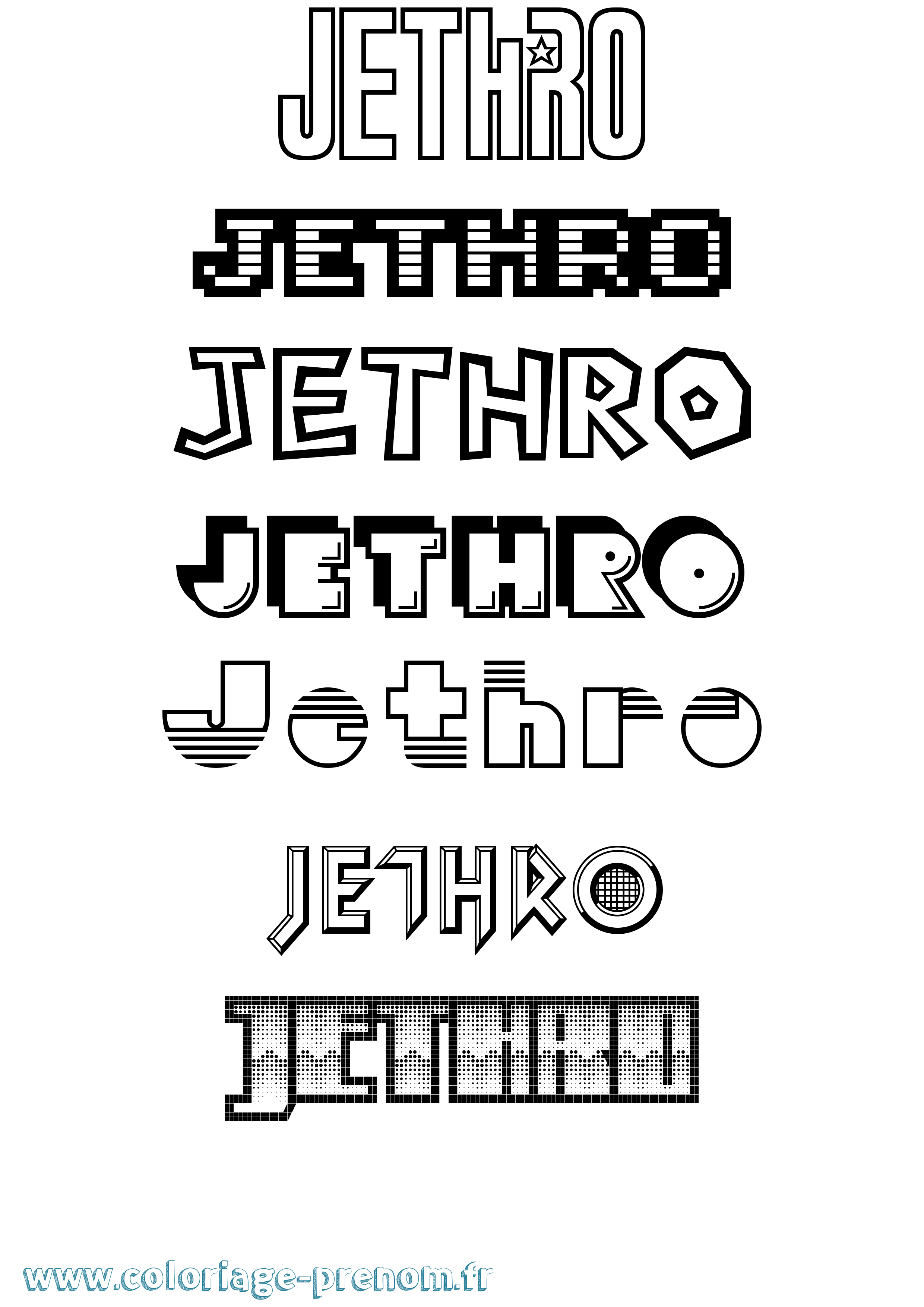 Coloriage Jethro Jeux Vidéos Coloriage prénom Jethro Jeux Vidéos