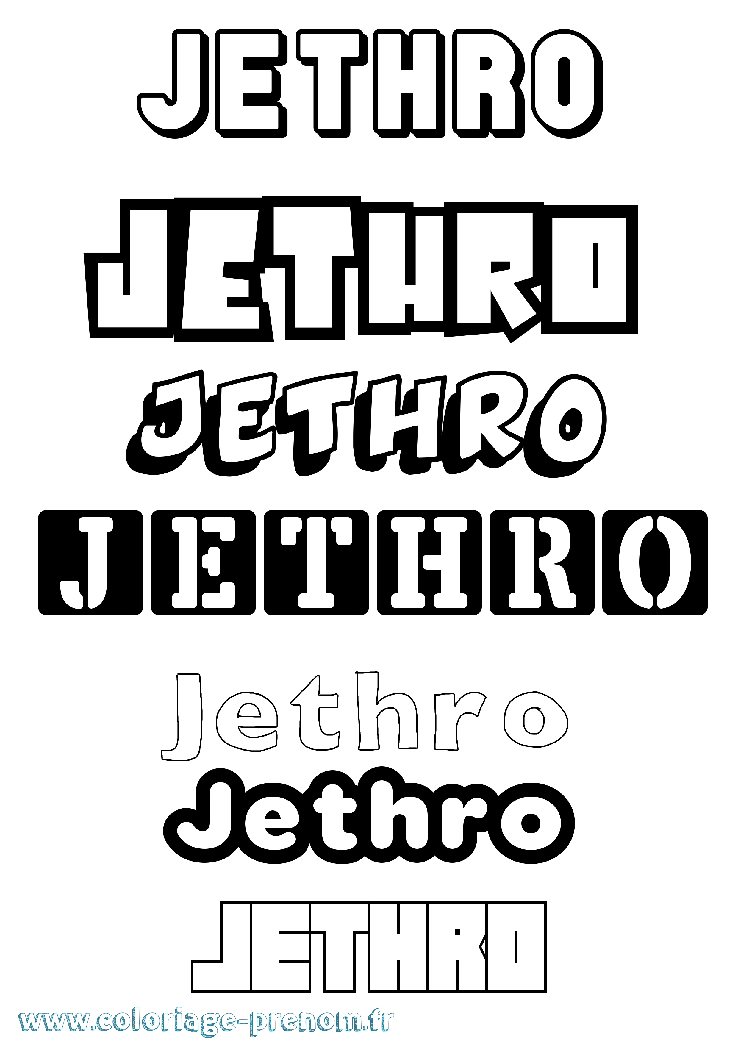 Coloriage Jethro Simple Coloriage prénom Jethro Simple