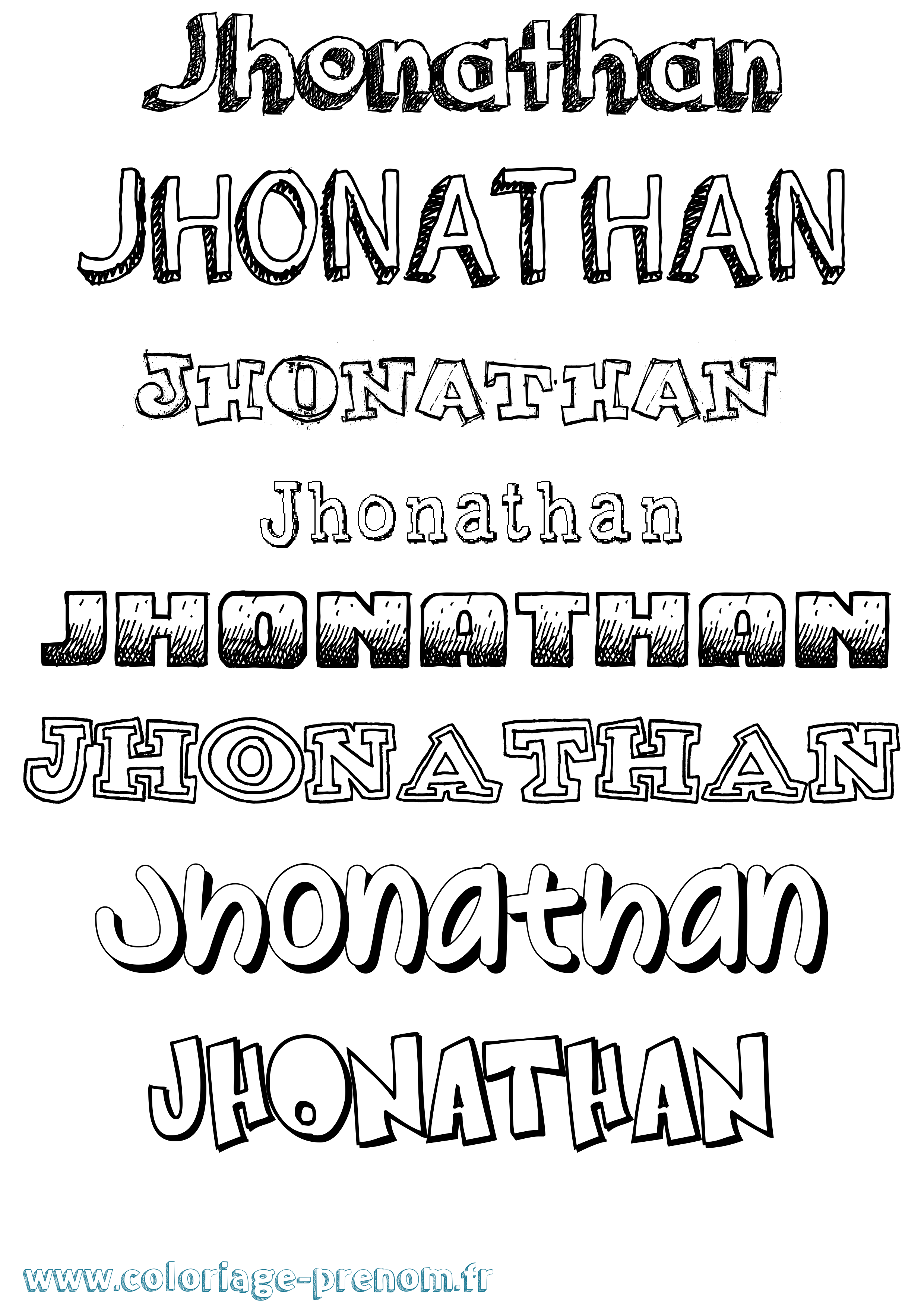 Coloriage prénom Jhonathan Dessiné