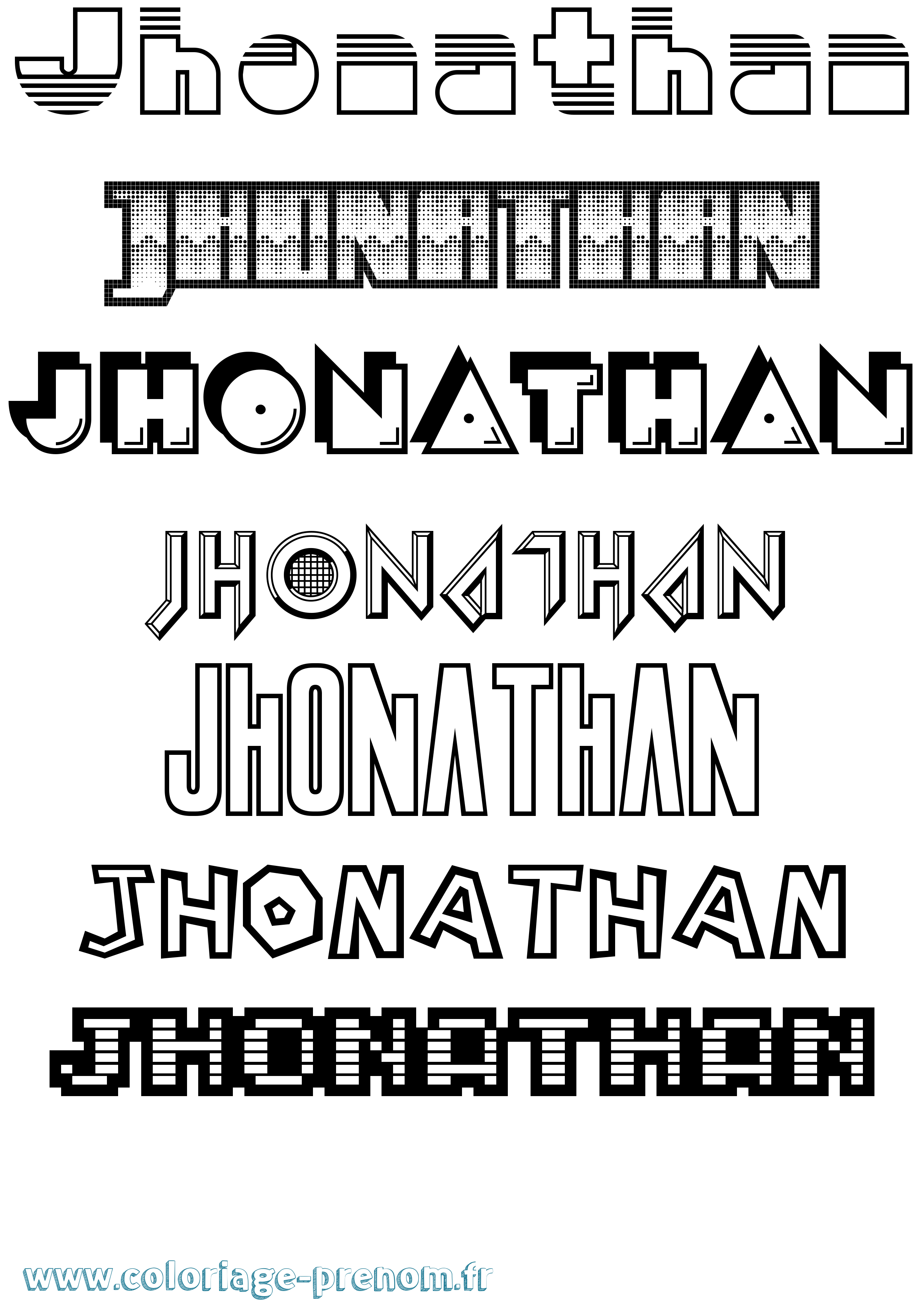 Coloriage prénom Jhonathan Jeux Vidéos