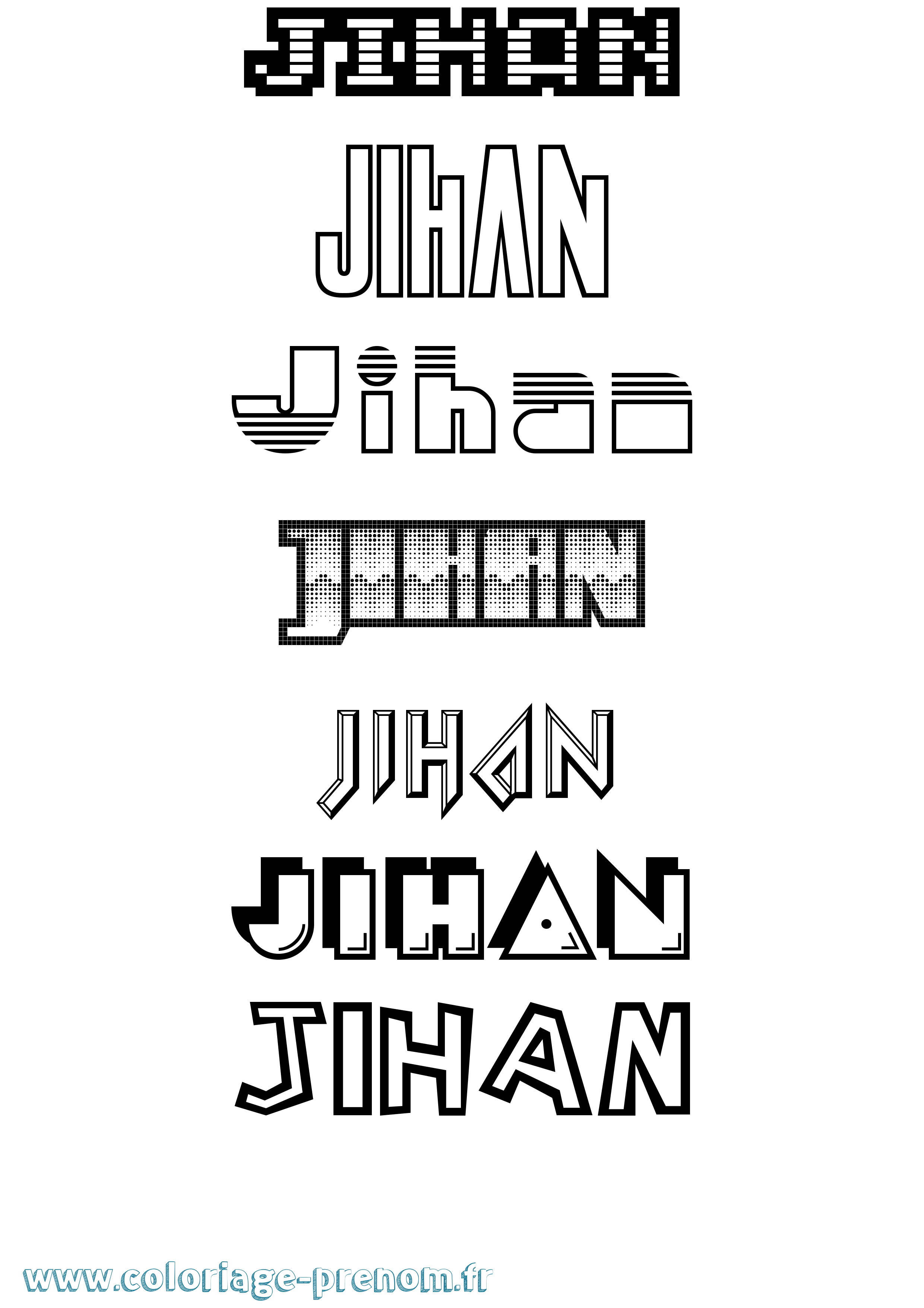 Coloriage prénom Jihan Jeux Vidéos