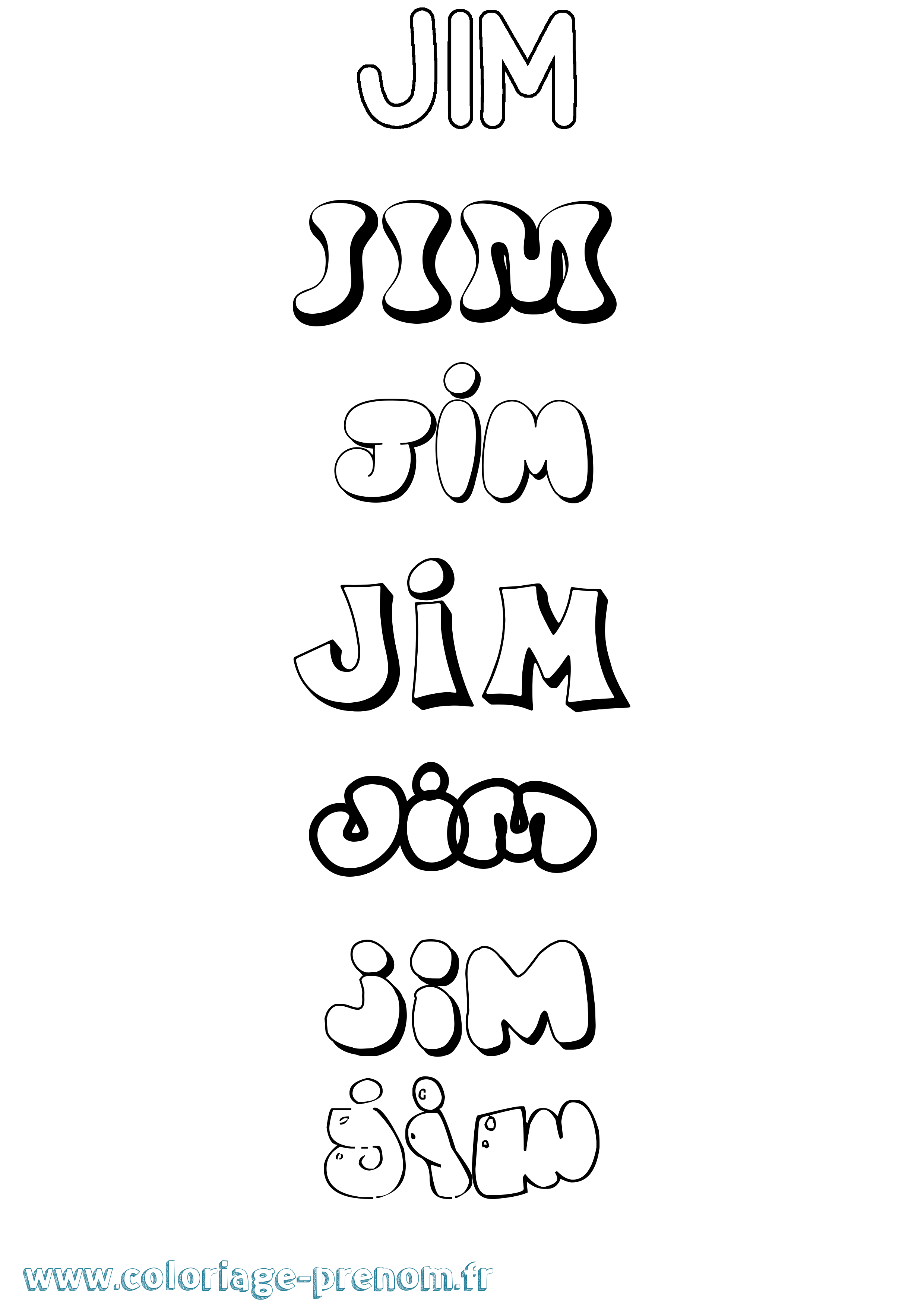 Coloriage Jim Coloriage prénom Jim