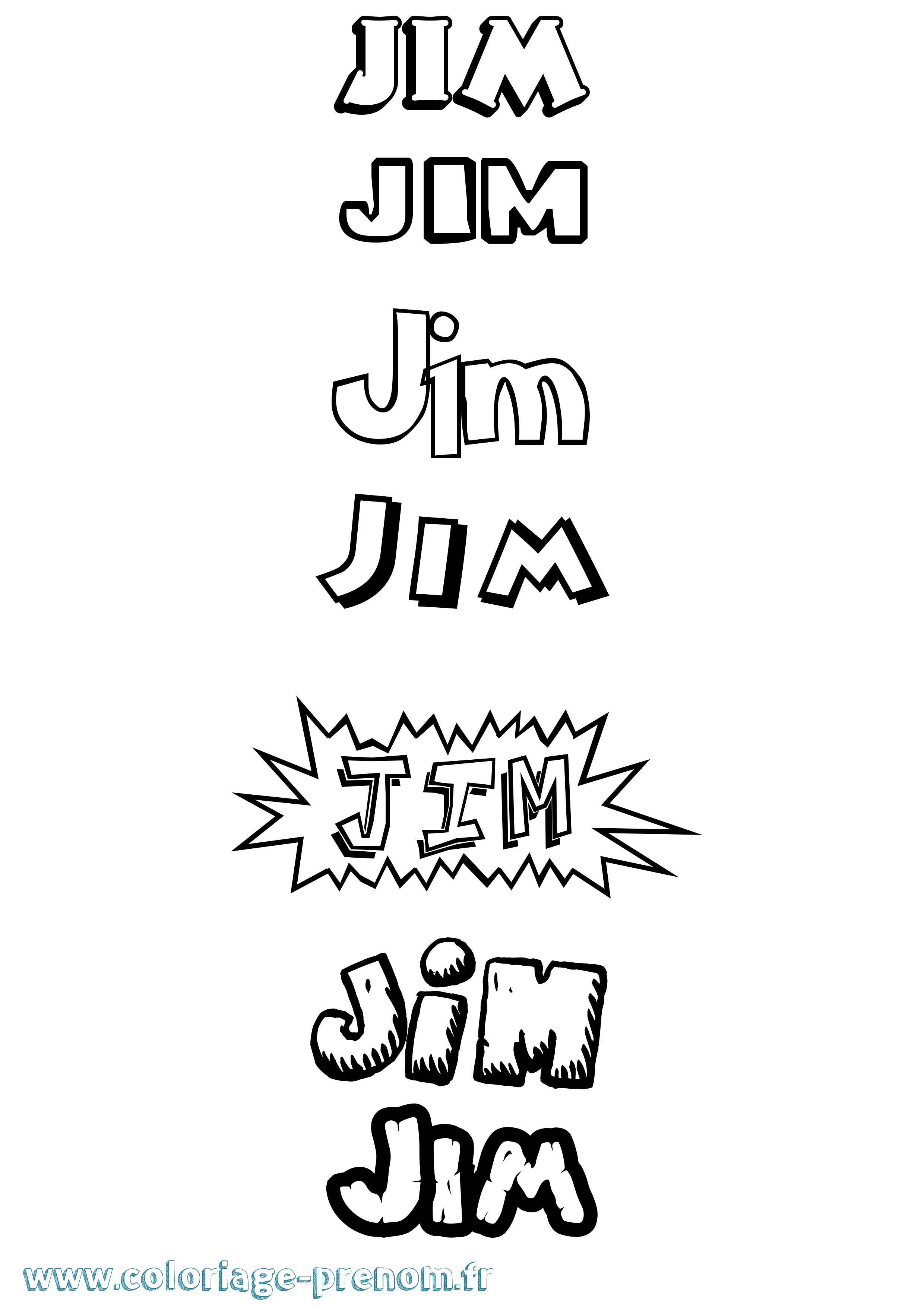 Coloriage Jim Coloriage prénom Jim