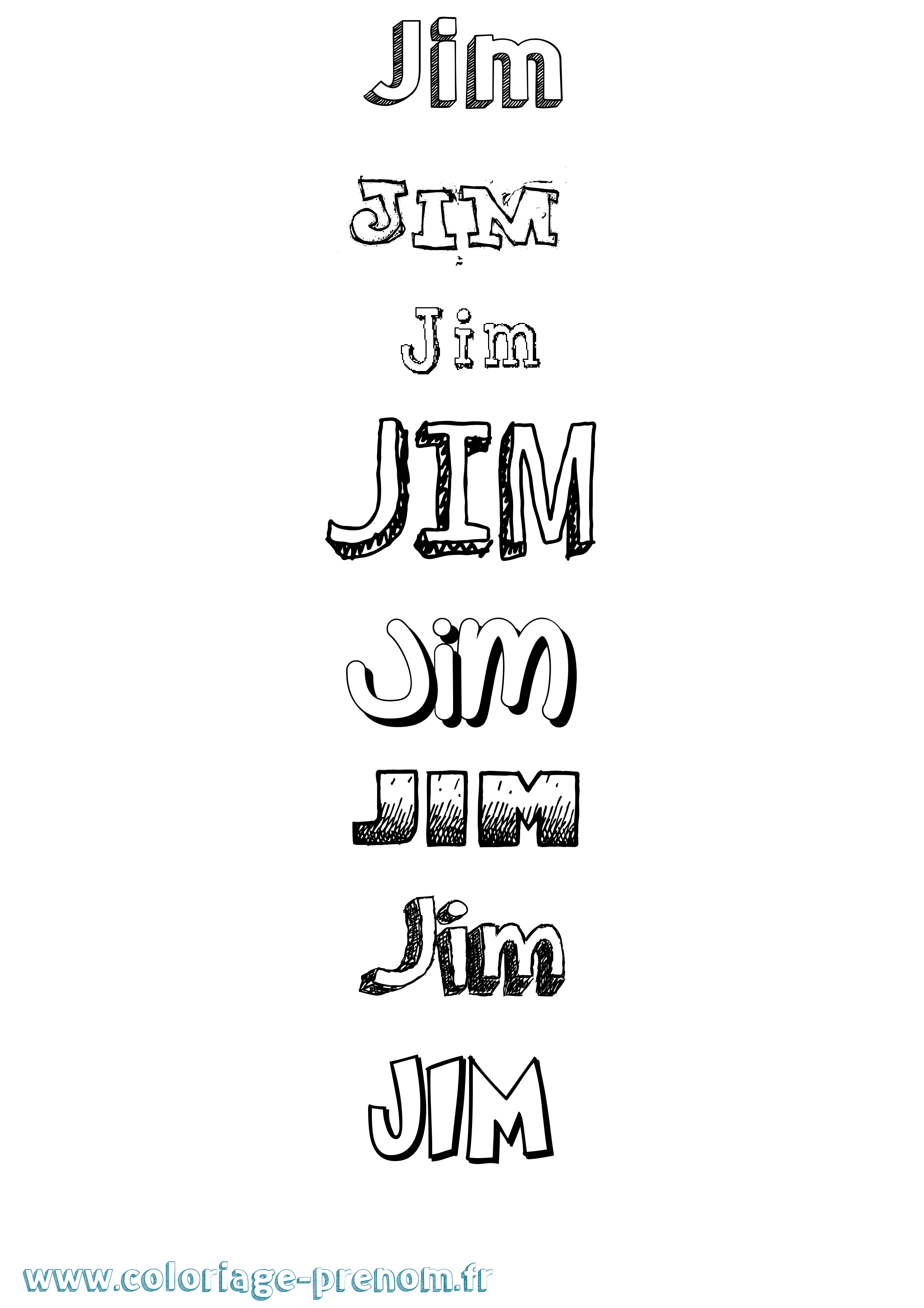 Coloriage Jim Coloriage prénom Jim
