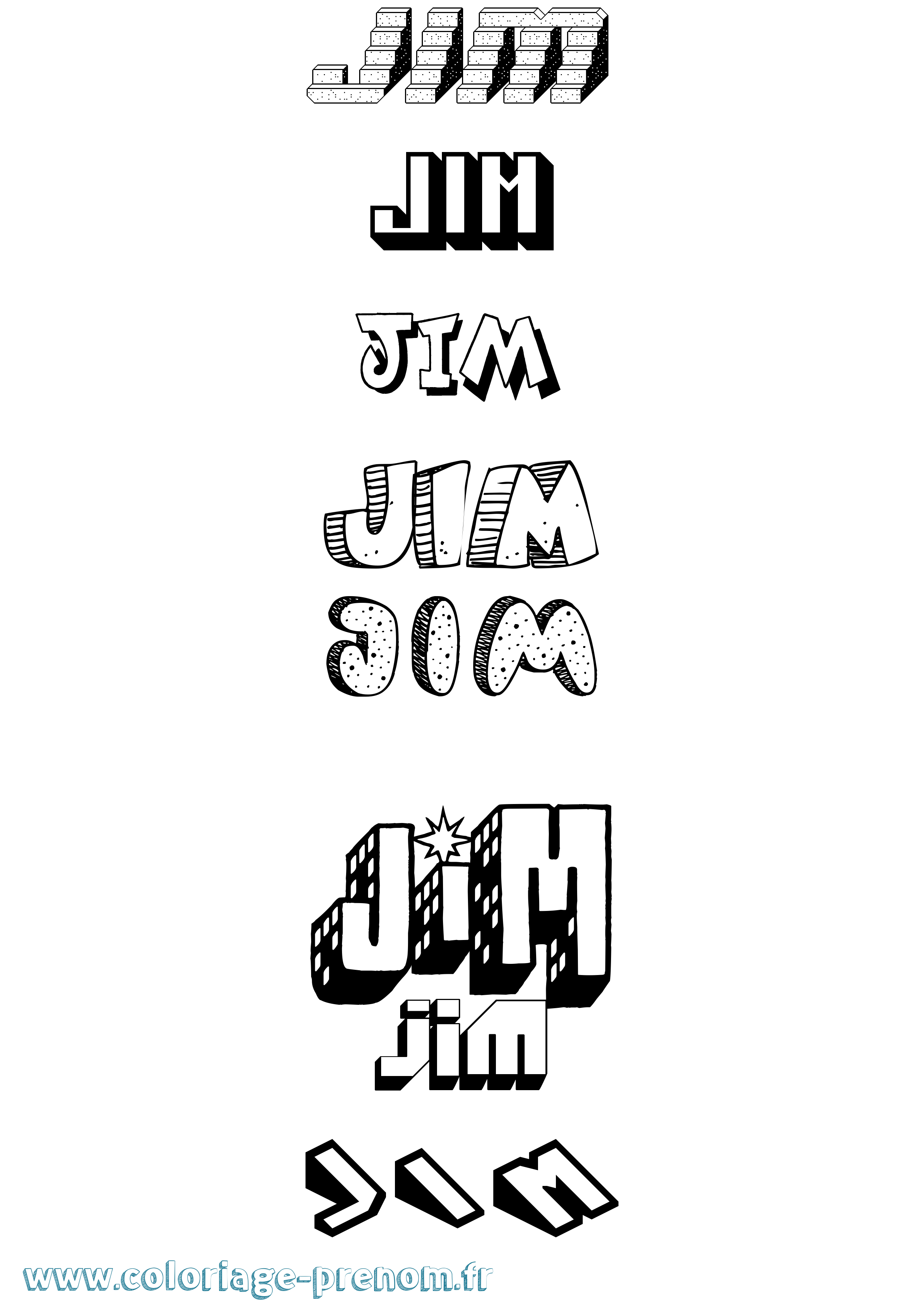 Coloriage Jim Coloriage prénom Jim
