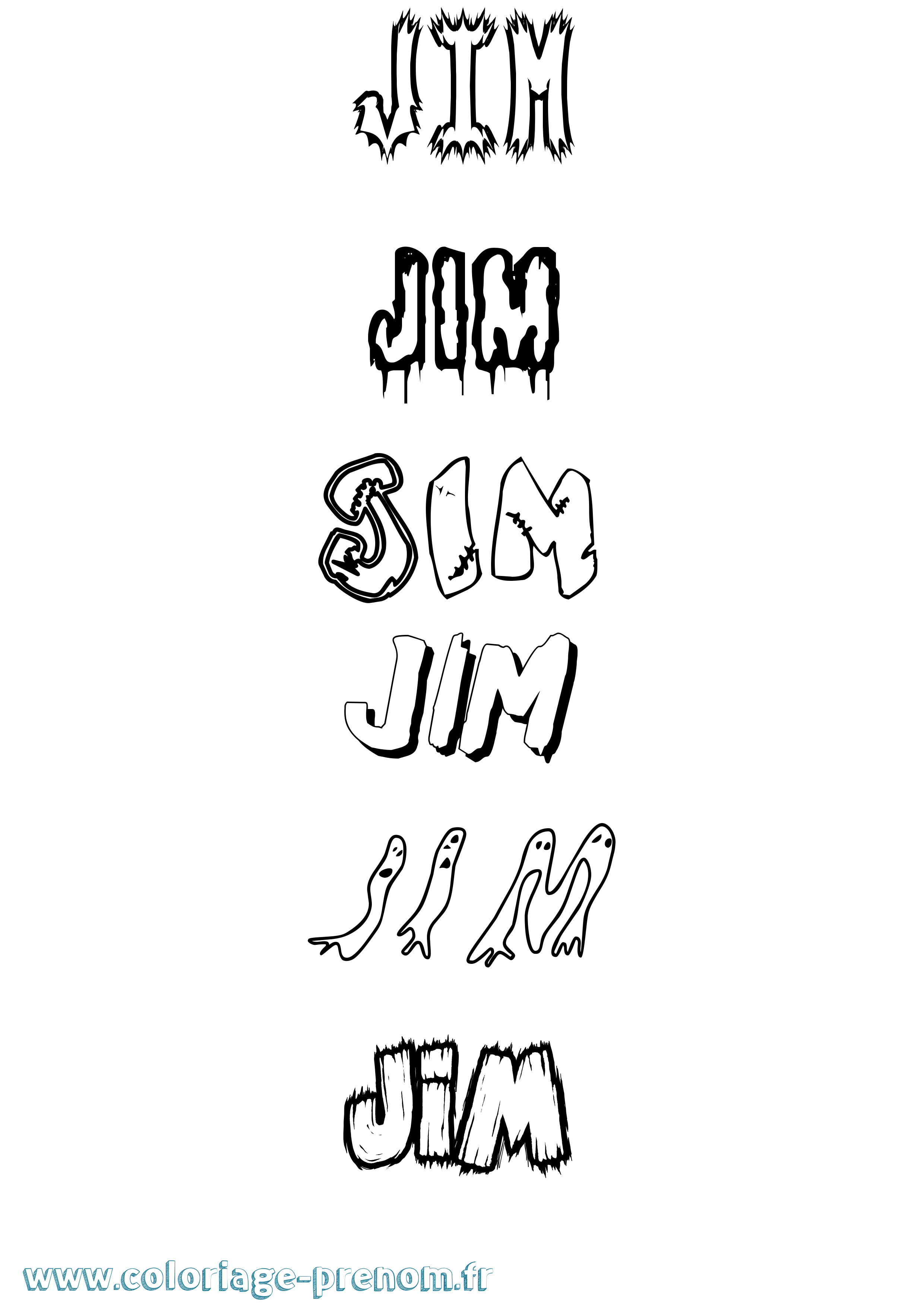 Coloriage Jim Coloriage prénom Jim