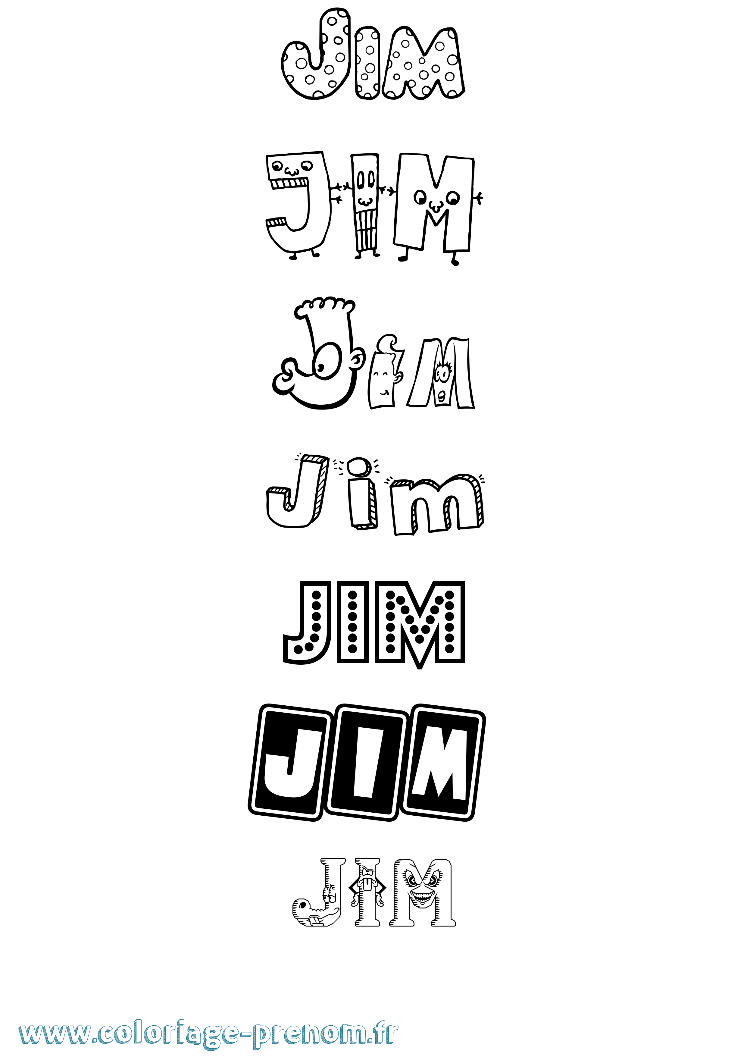 Coloriage Jim Coloriage prénom Jim