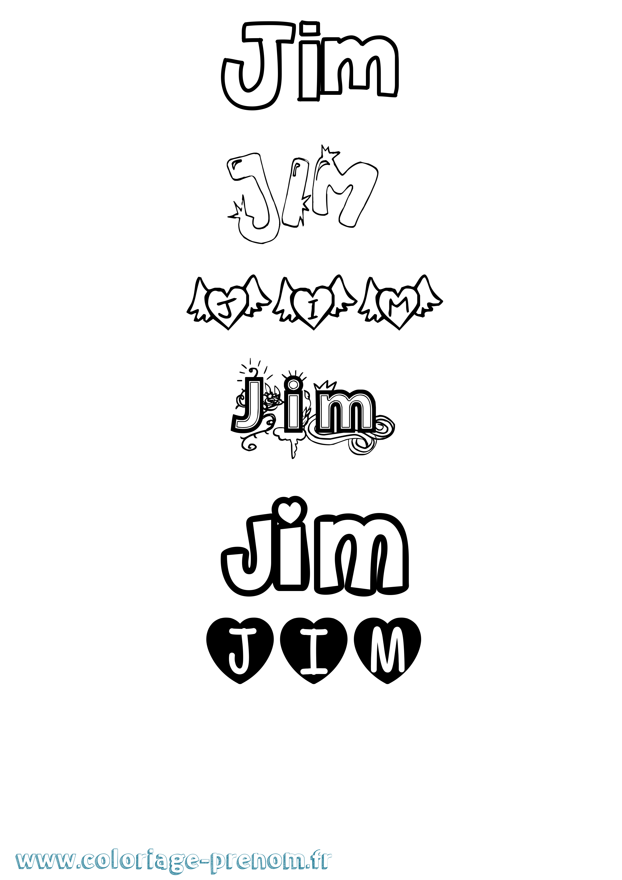Coloriage Jim Coloriage prénom Jim
