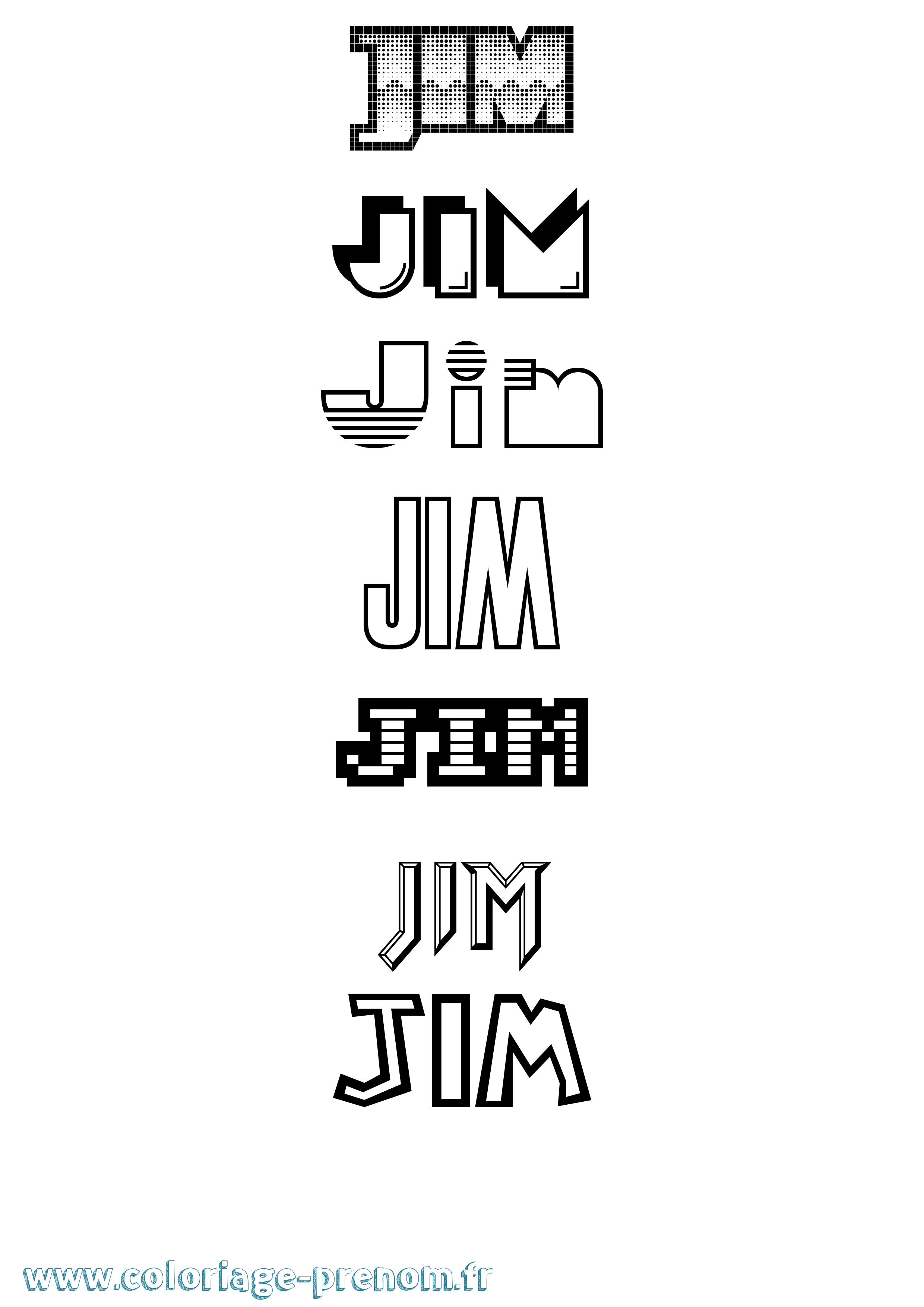Coloriage Jim Coloriage prénom Jim