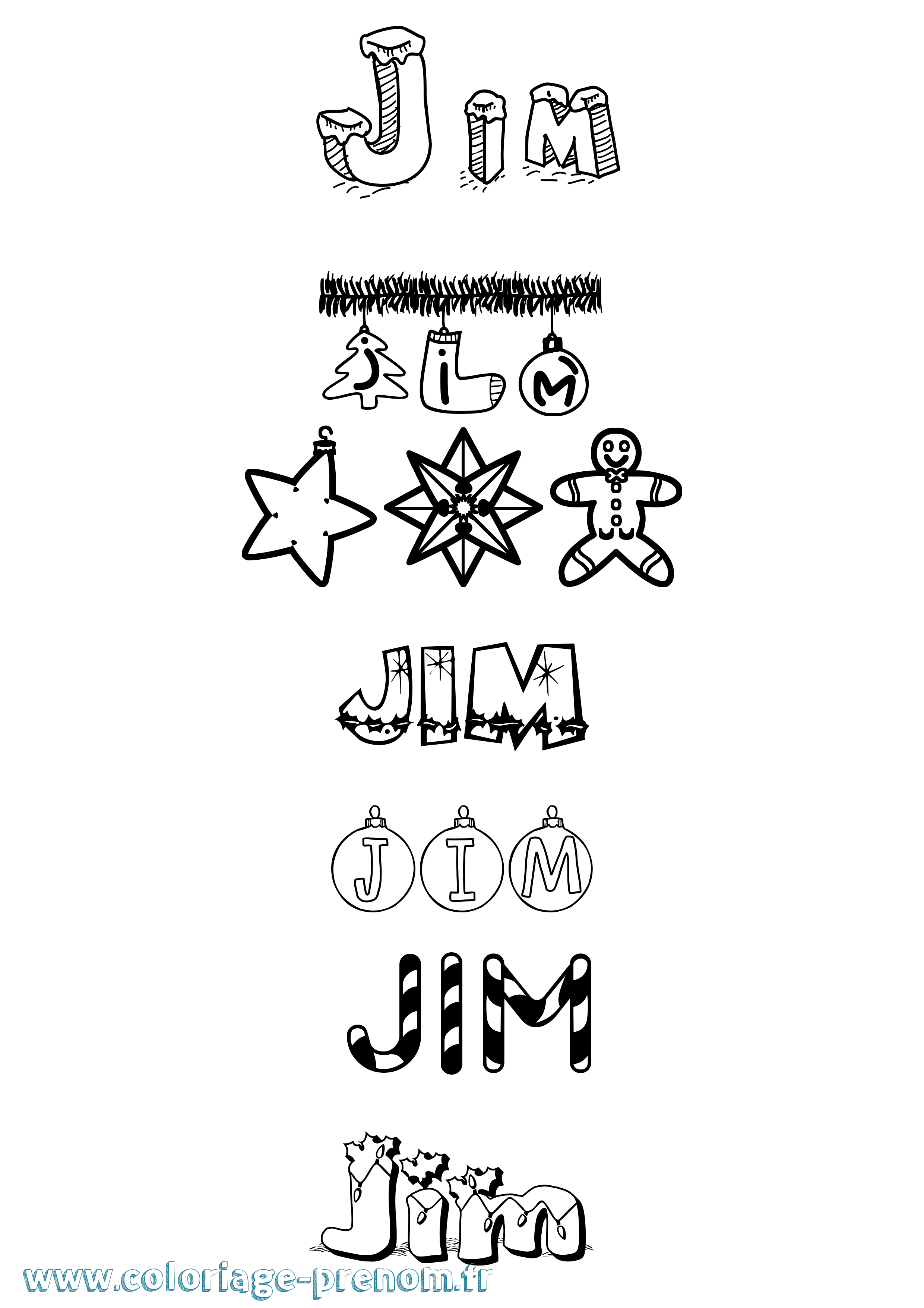 Coloriage Jim Coloriage prénom Jim