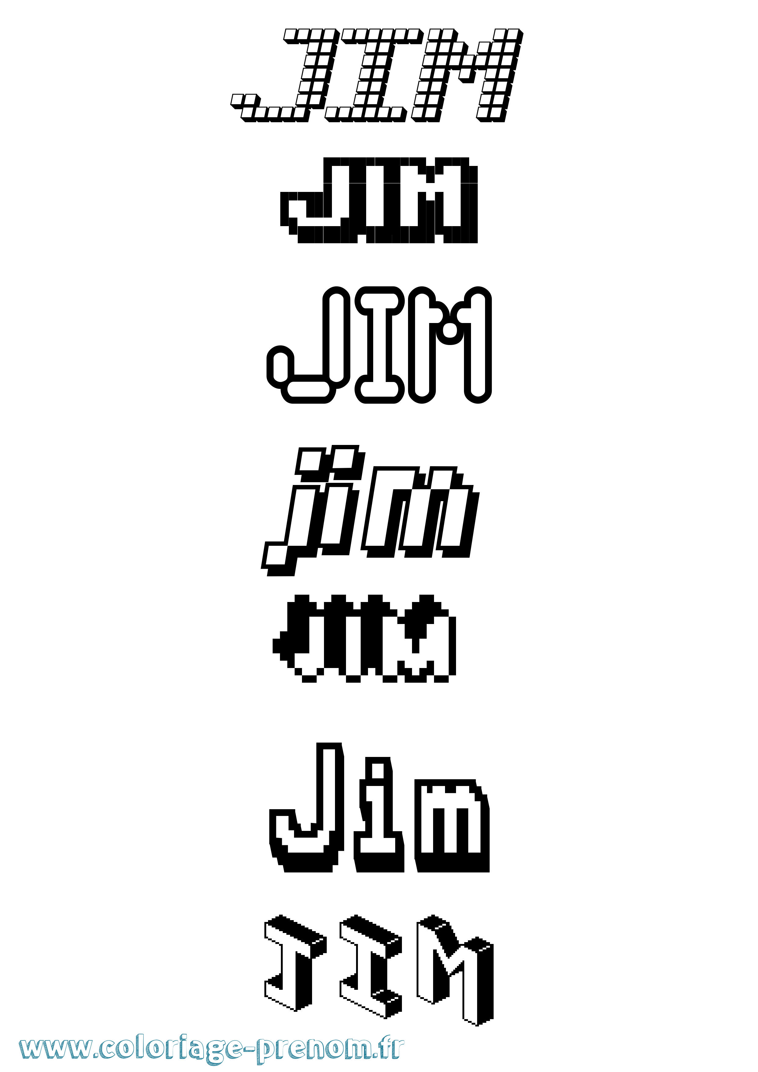 Coloriage Jim Coloriage prénom Jim
