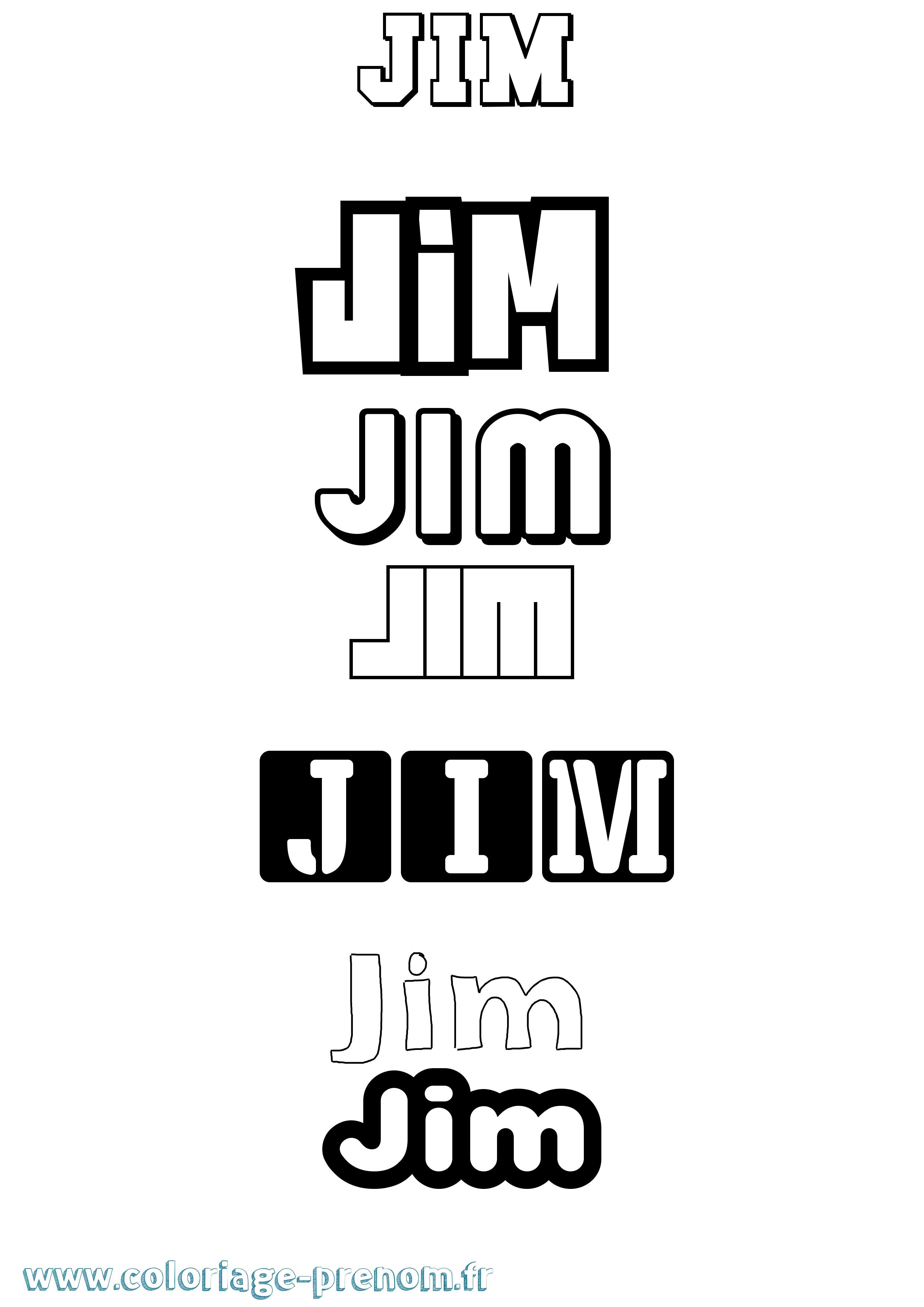 Coloriage Jim Coloriage prénom Jim