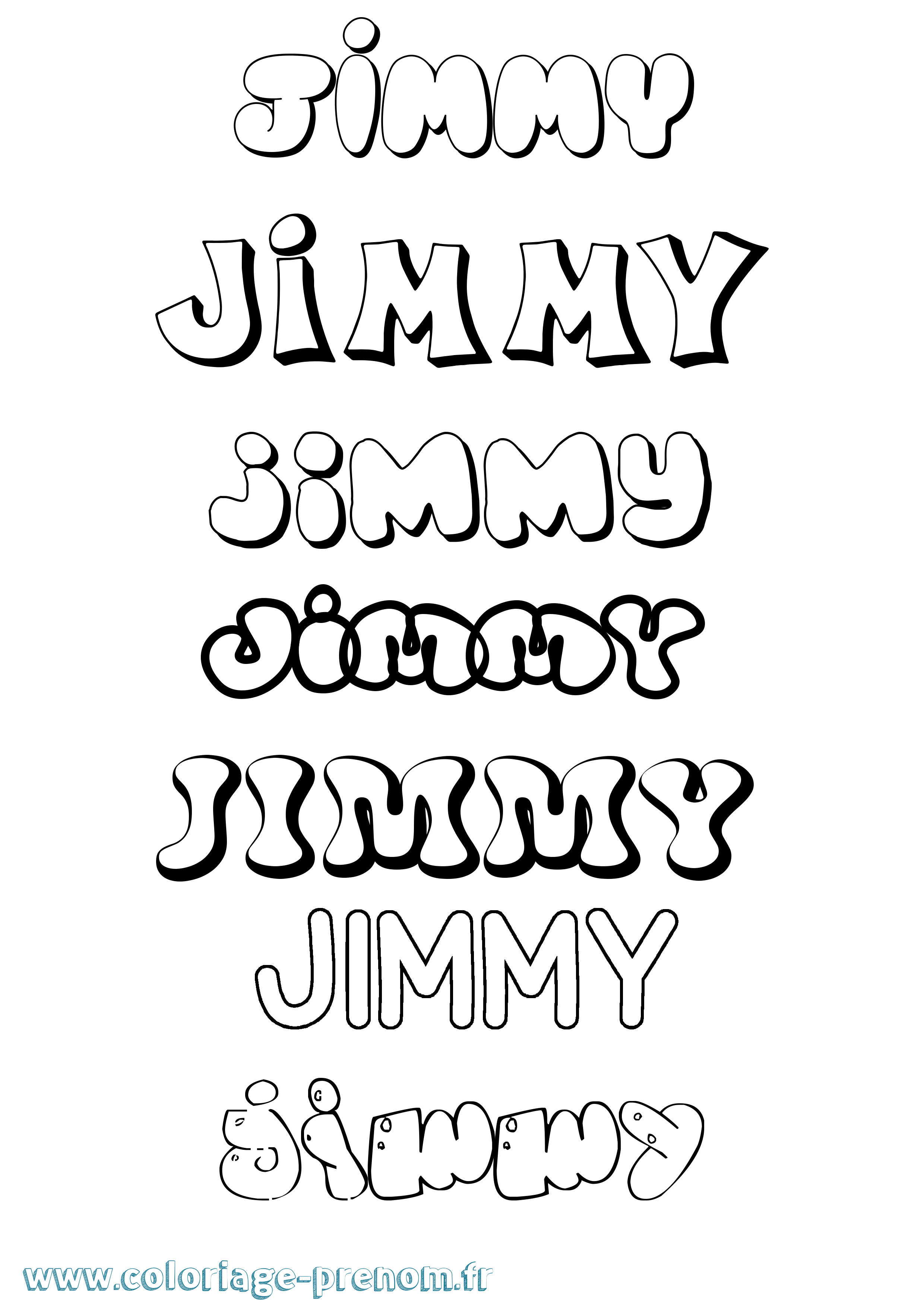 Coloriage Jimmy Bubble Coloriage prénom Jimmy Bubble