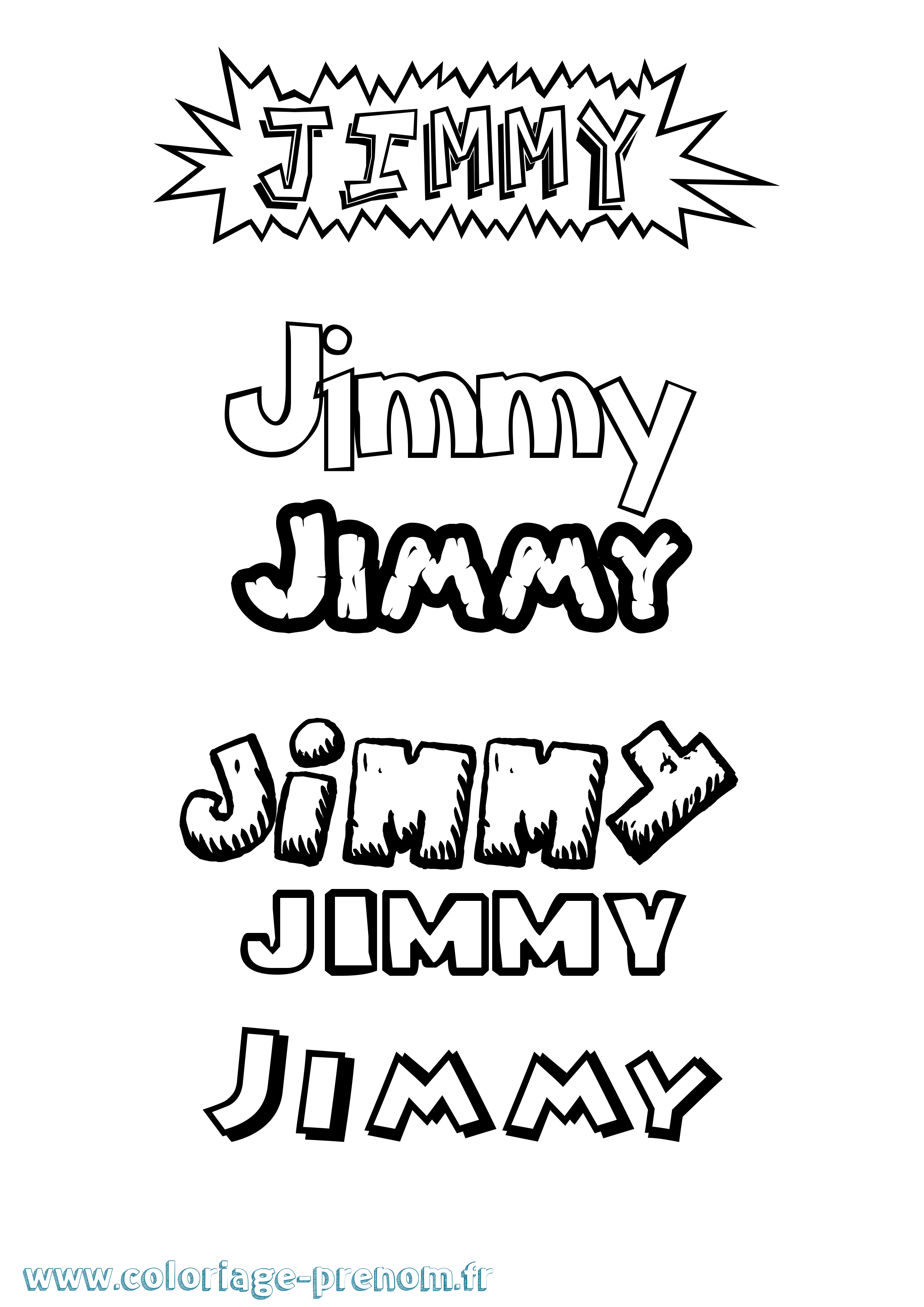 Coloriage prénom Jimmy Dessin Animé