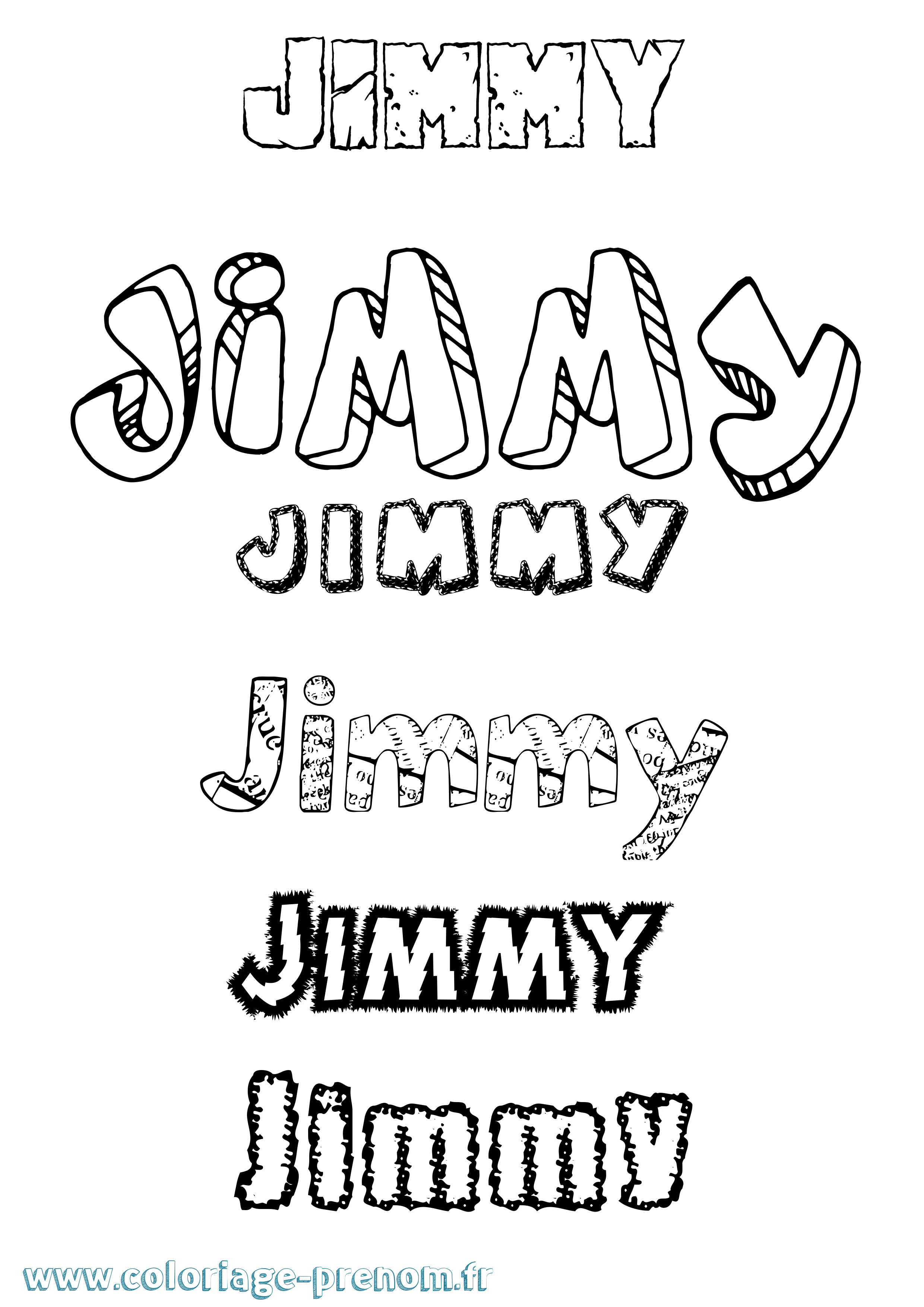 Coloriage Jimmy Destructuré Coloriage prénom Jimmy Destructuré