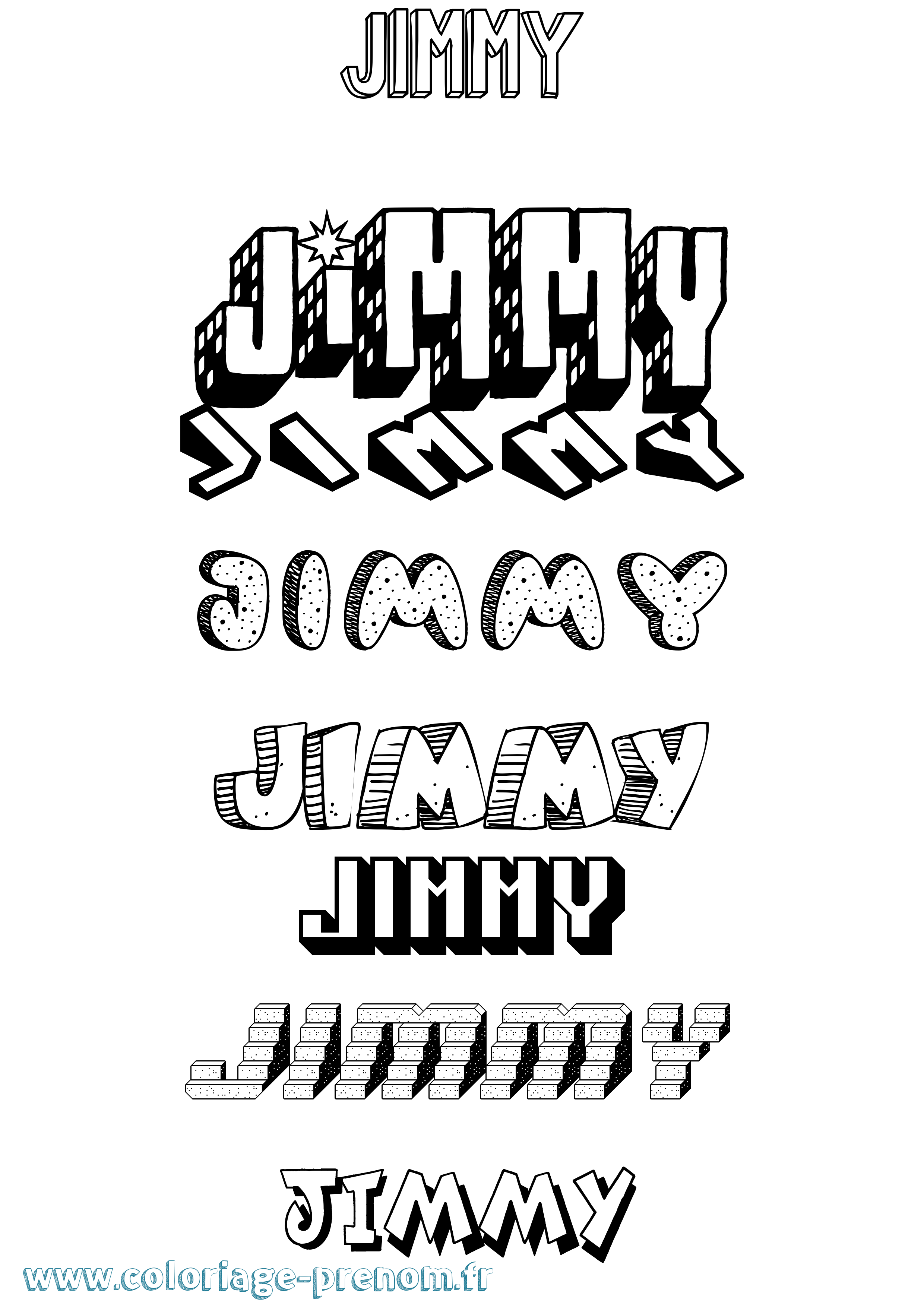 Coloriage prénom Jimmy Effet 3D