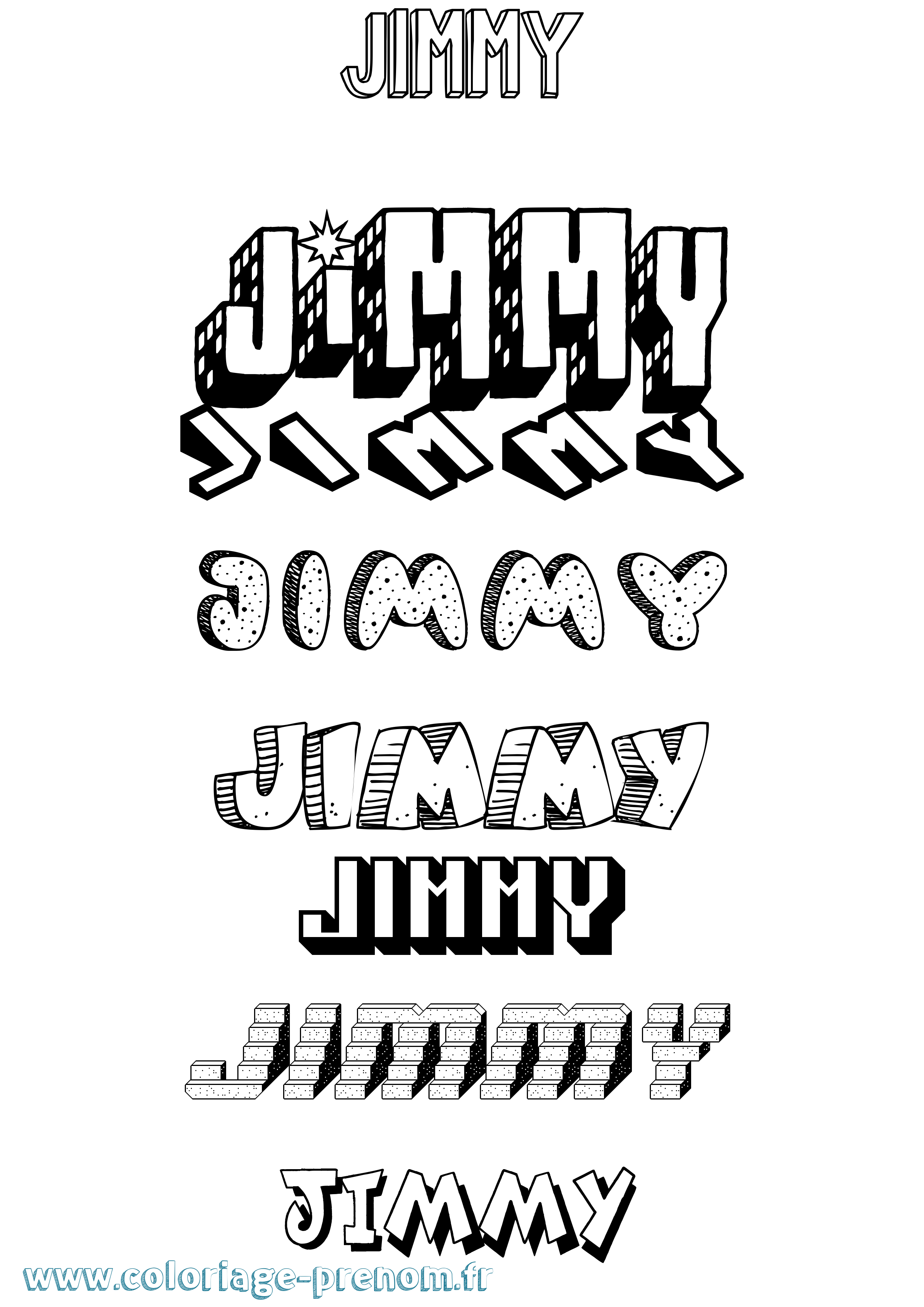 Coloriage Jimmy Effet 3D Coloriage prénom Jimmy Effet 3D