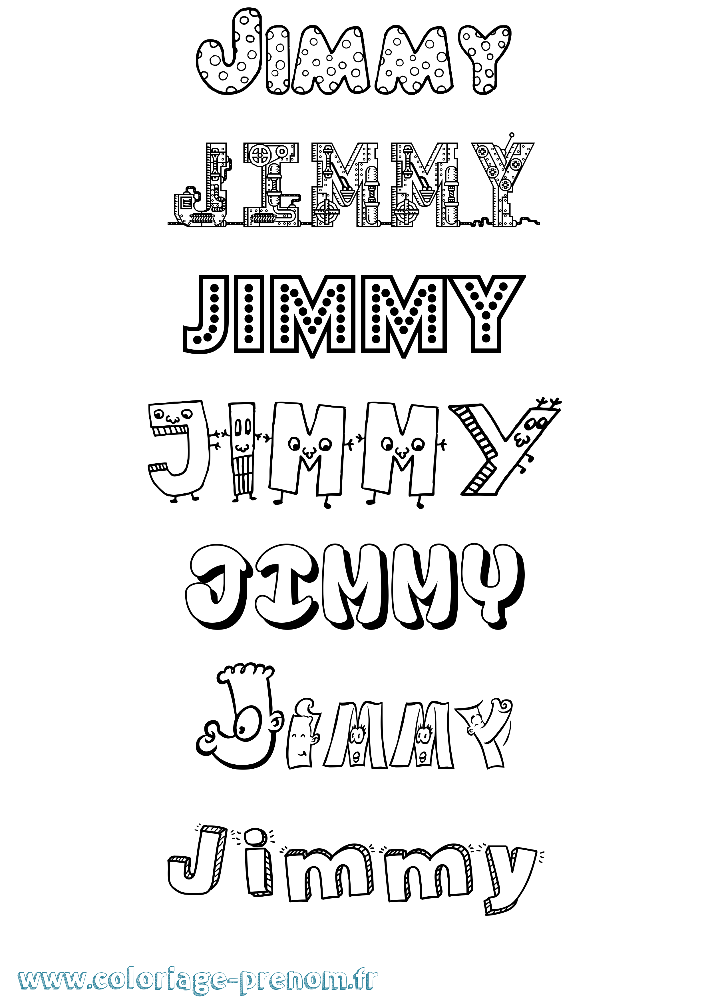 Coloriage prénom Jimmy Fun