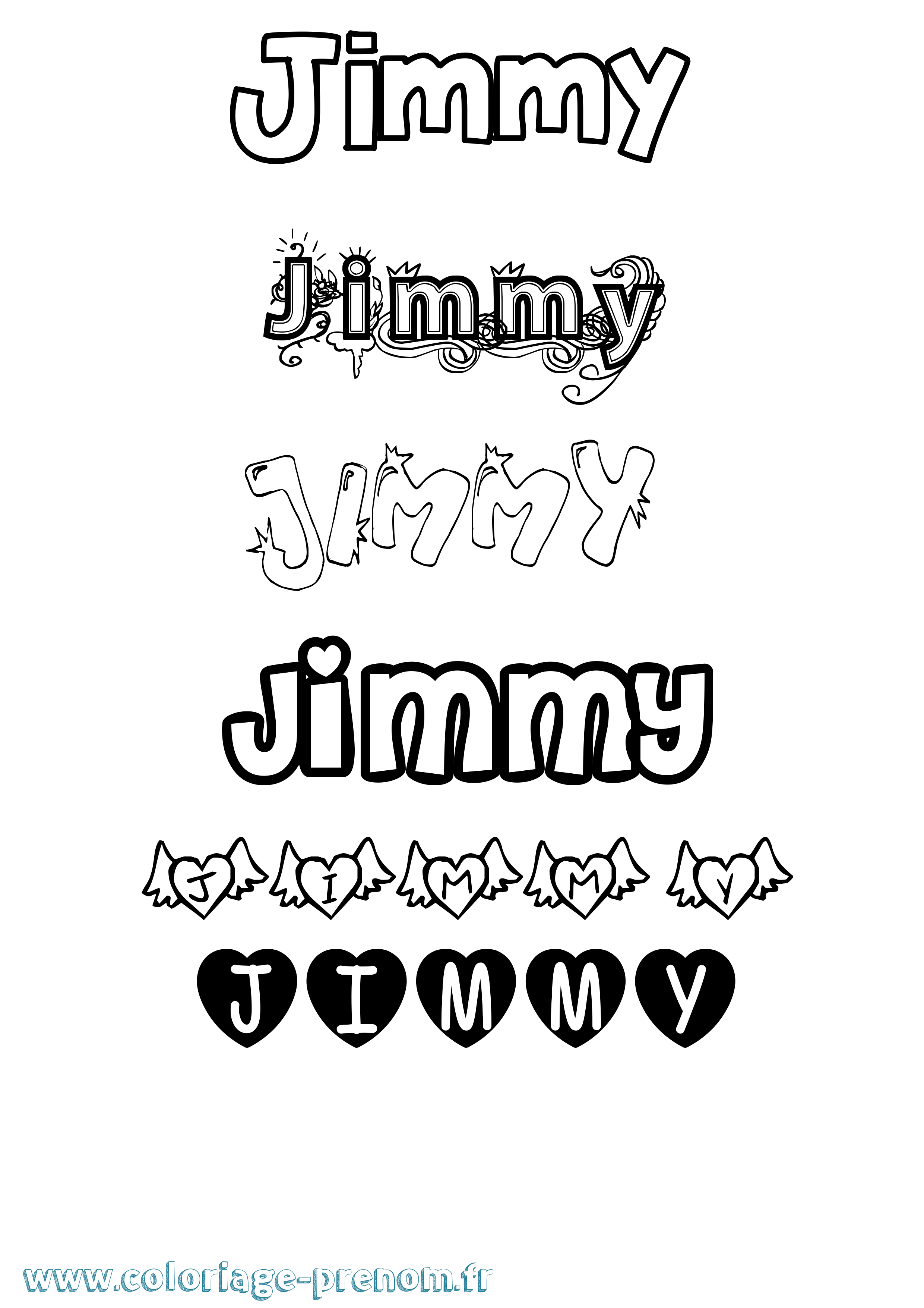 Coloriage prénom Jimmy Girly