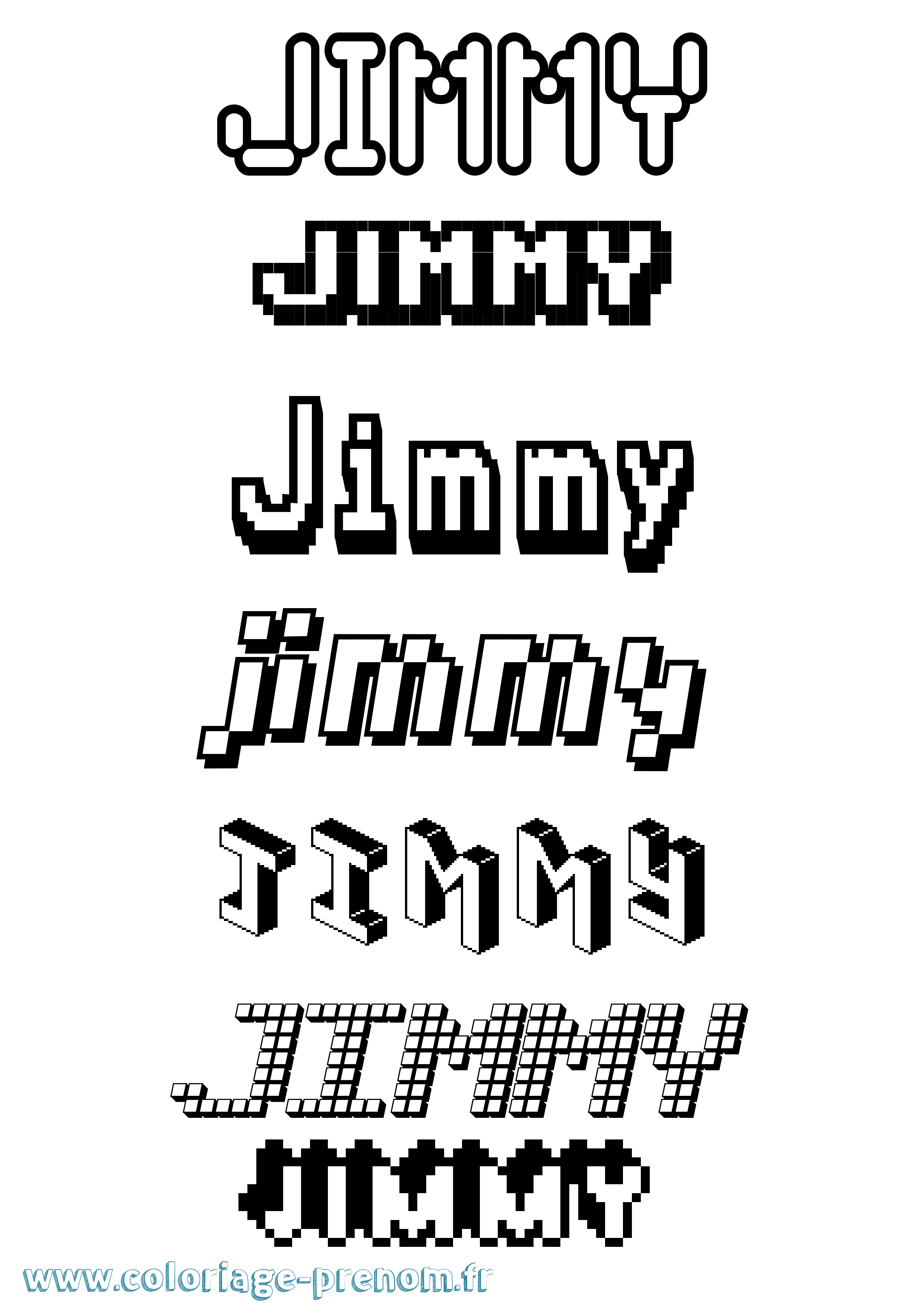 Coloriage prénom Jimmy Pixel