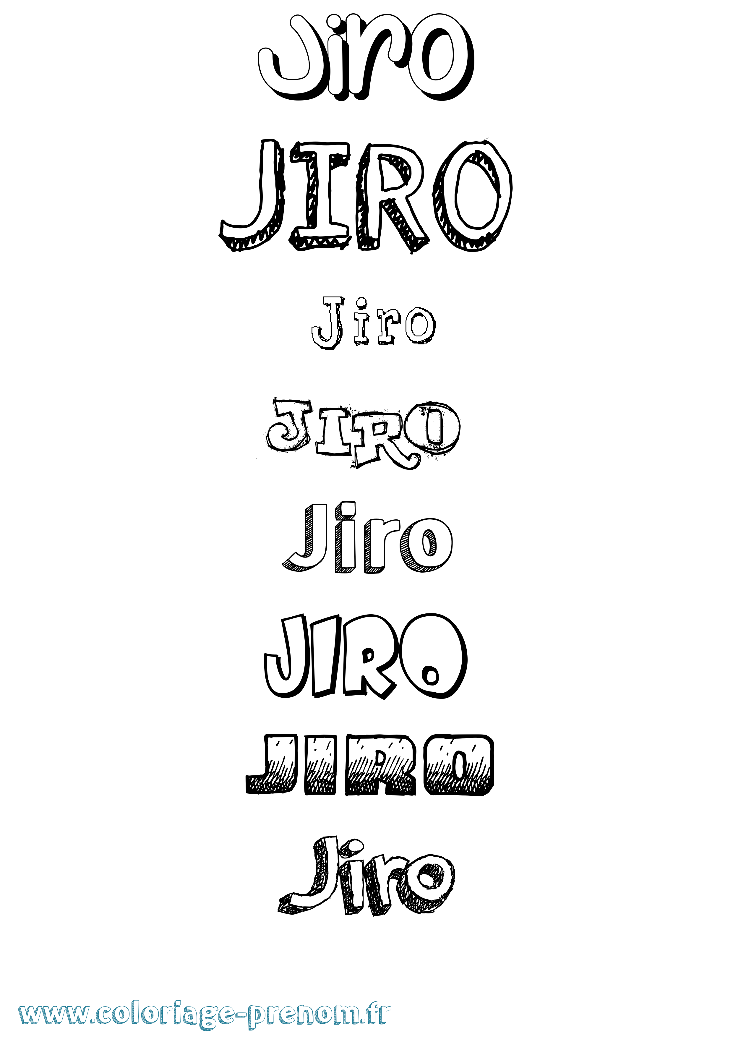 Coloriage prénom Jiro Dessiné