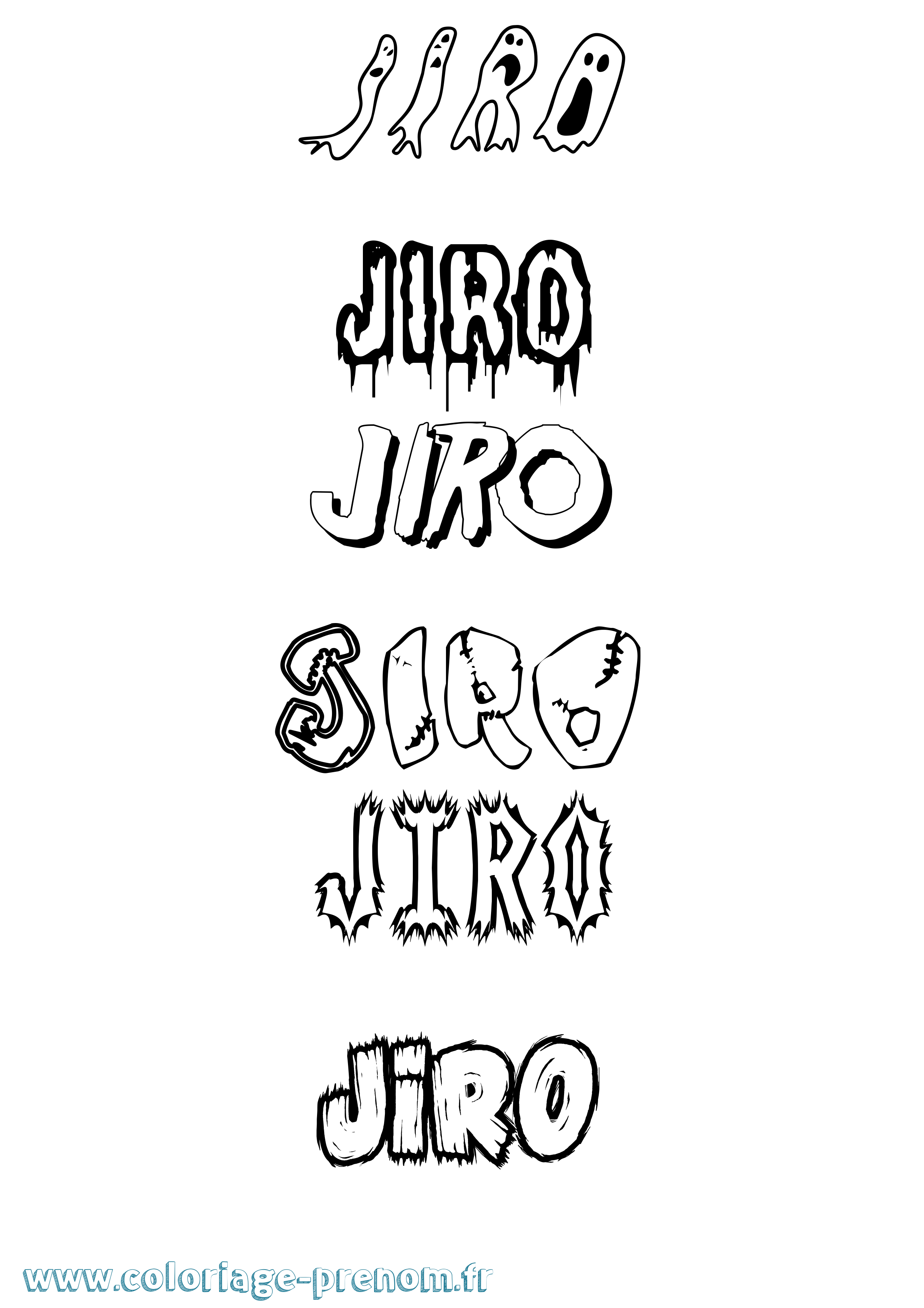 Coloriage prénom Jiro Frisson