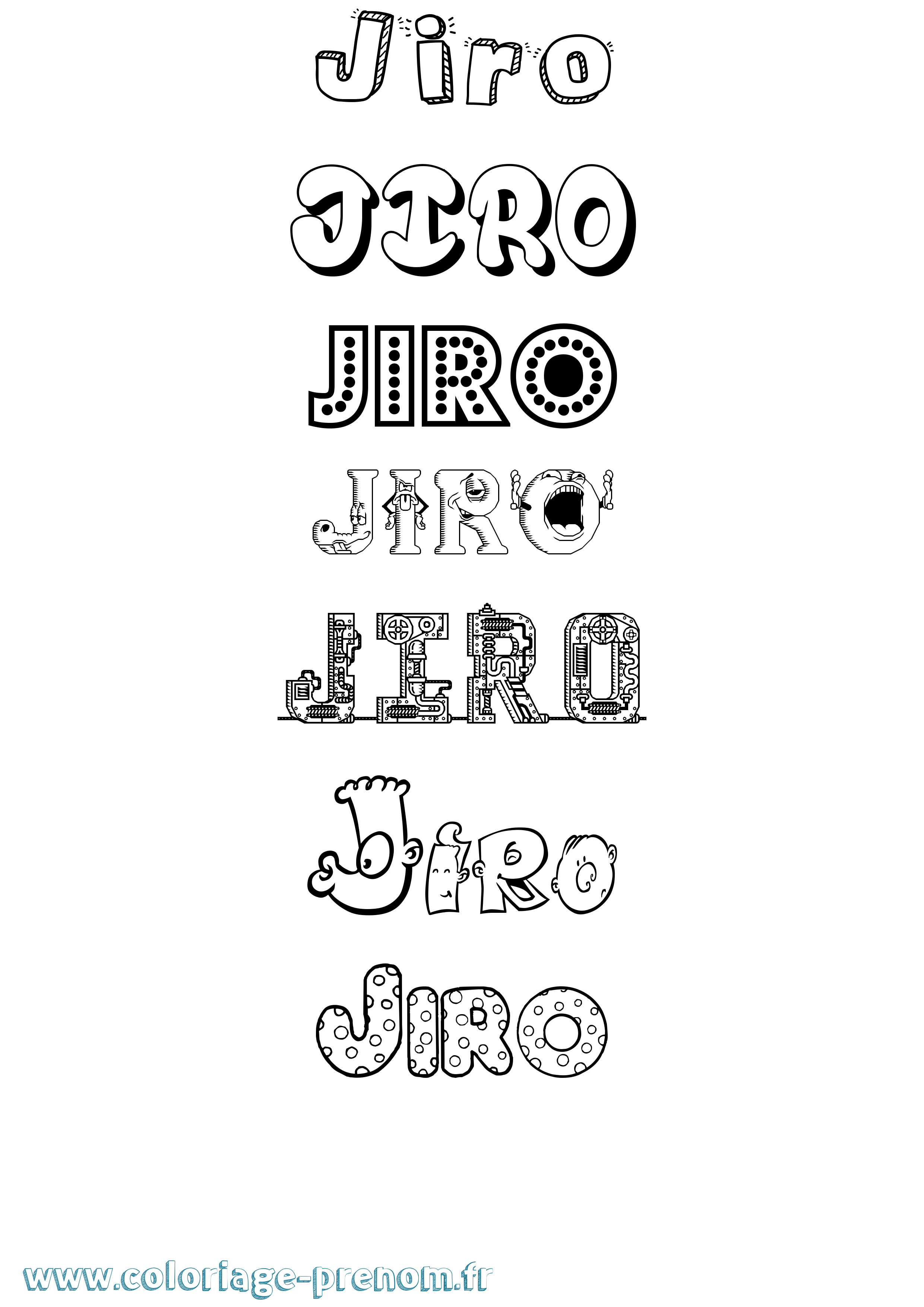 Coloriage prénom Jiro Fun