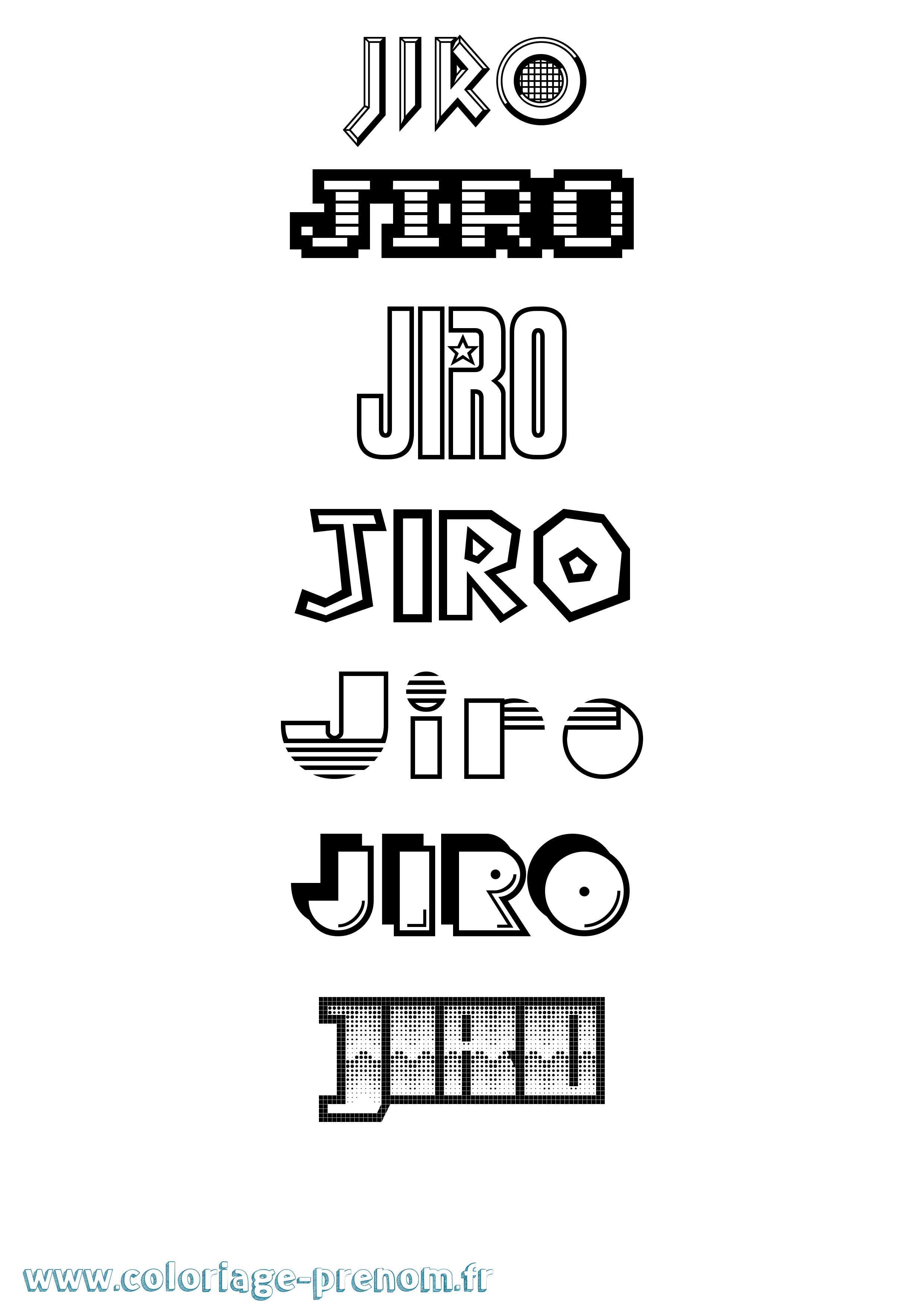 Coloriage prénom Jiro Jeux Vidéos