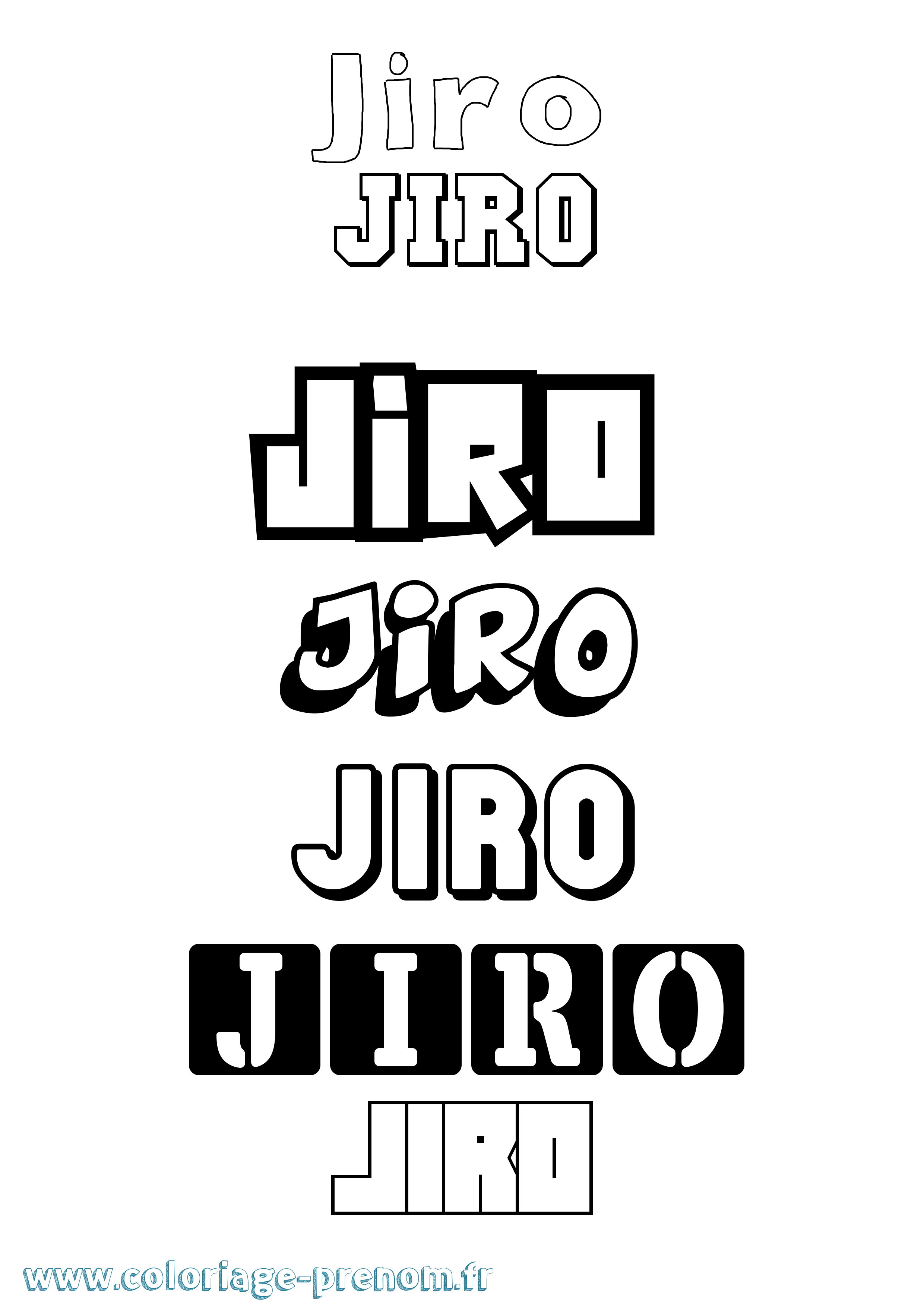 Coloriage prénom Jiro Simple