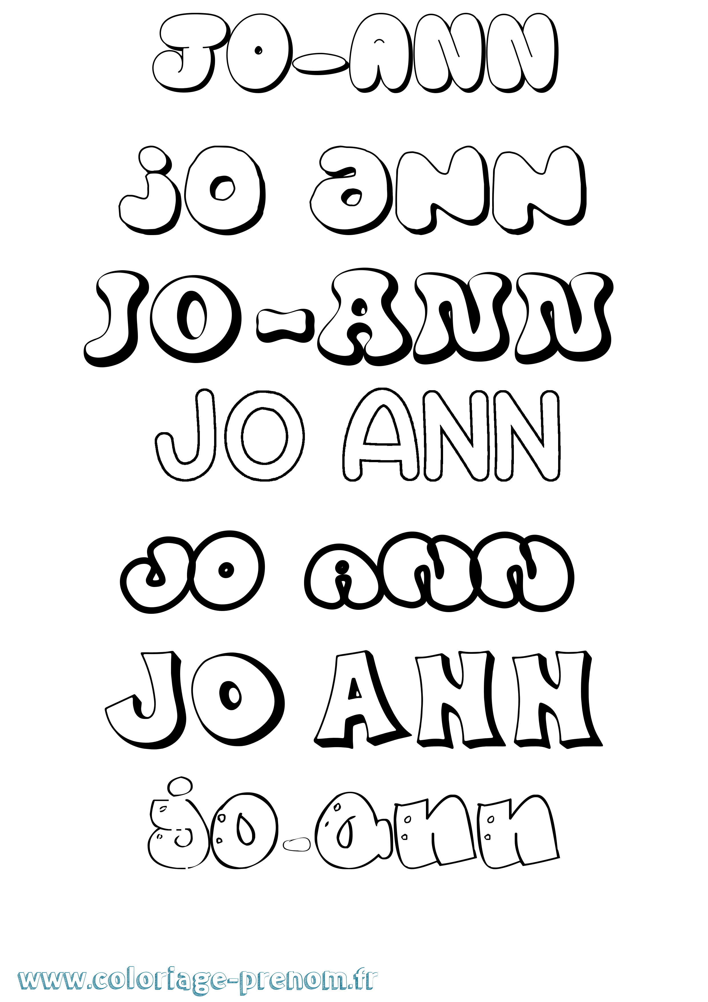 Coloriage prénom Jo-Ann Bubble
