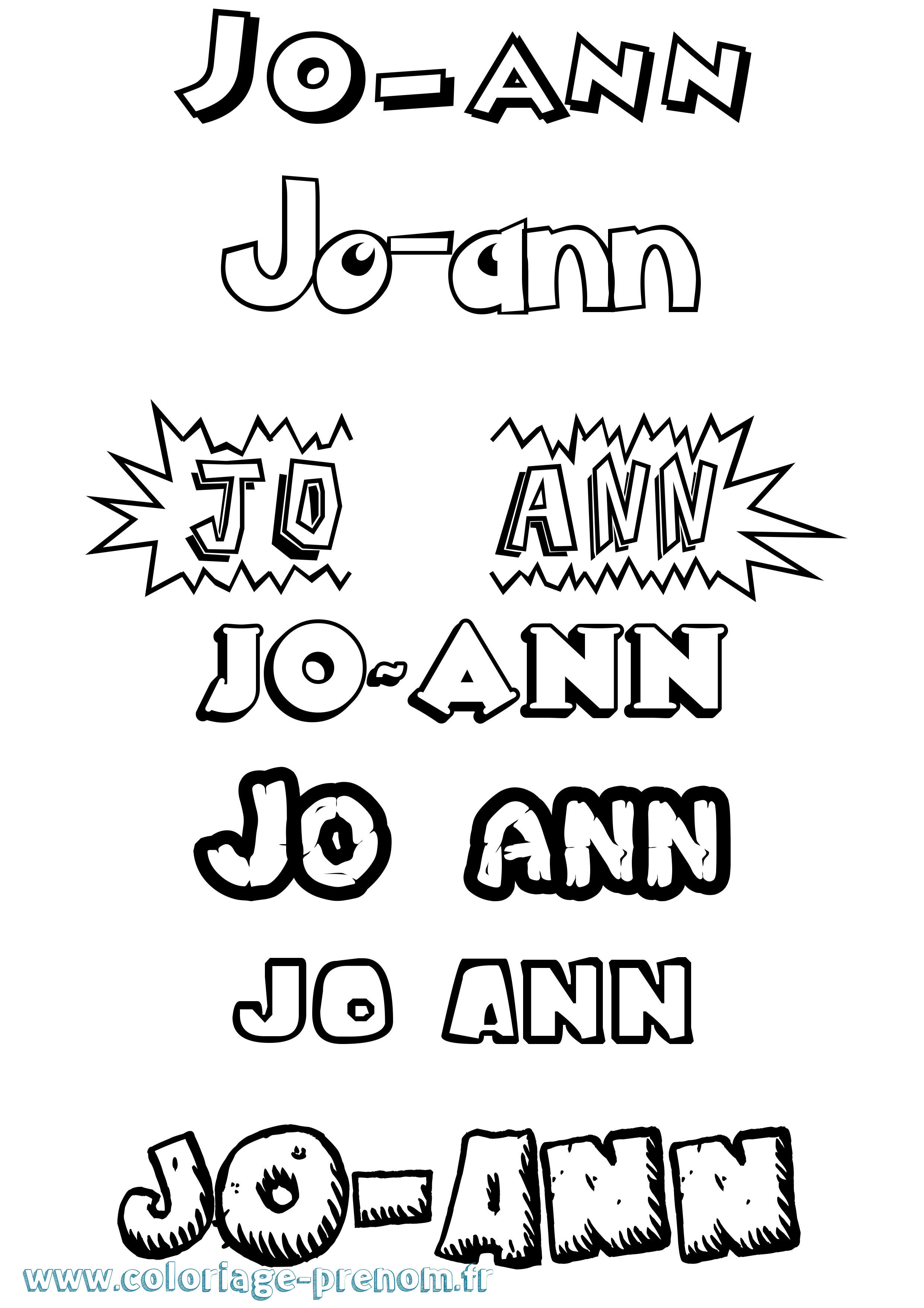 Coloriage prénom Jo-Ann Dessin Animé