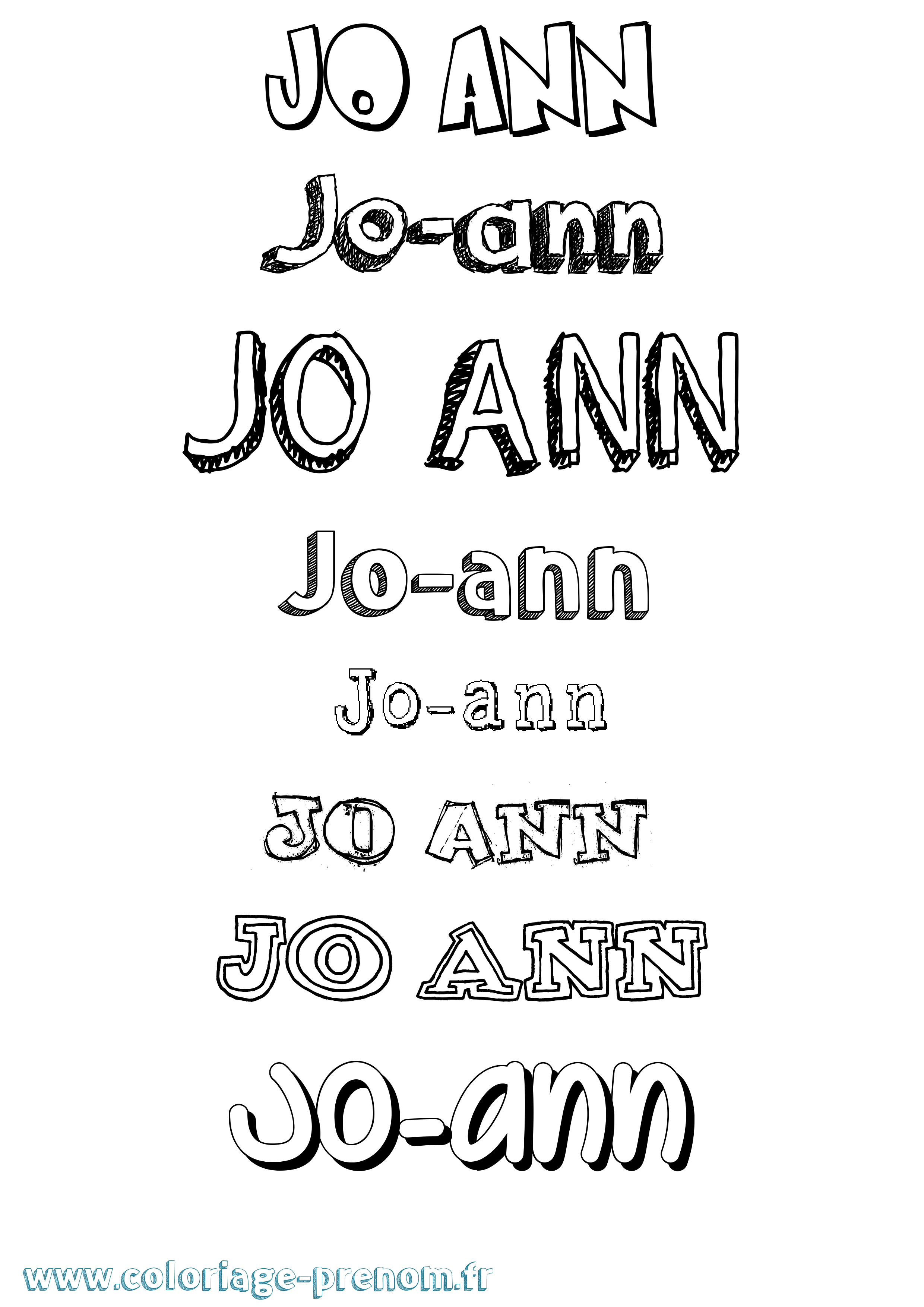 Coloriage prénom Jo-Ann Dessiné