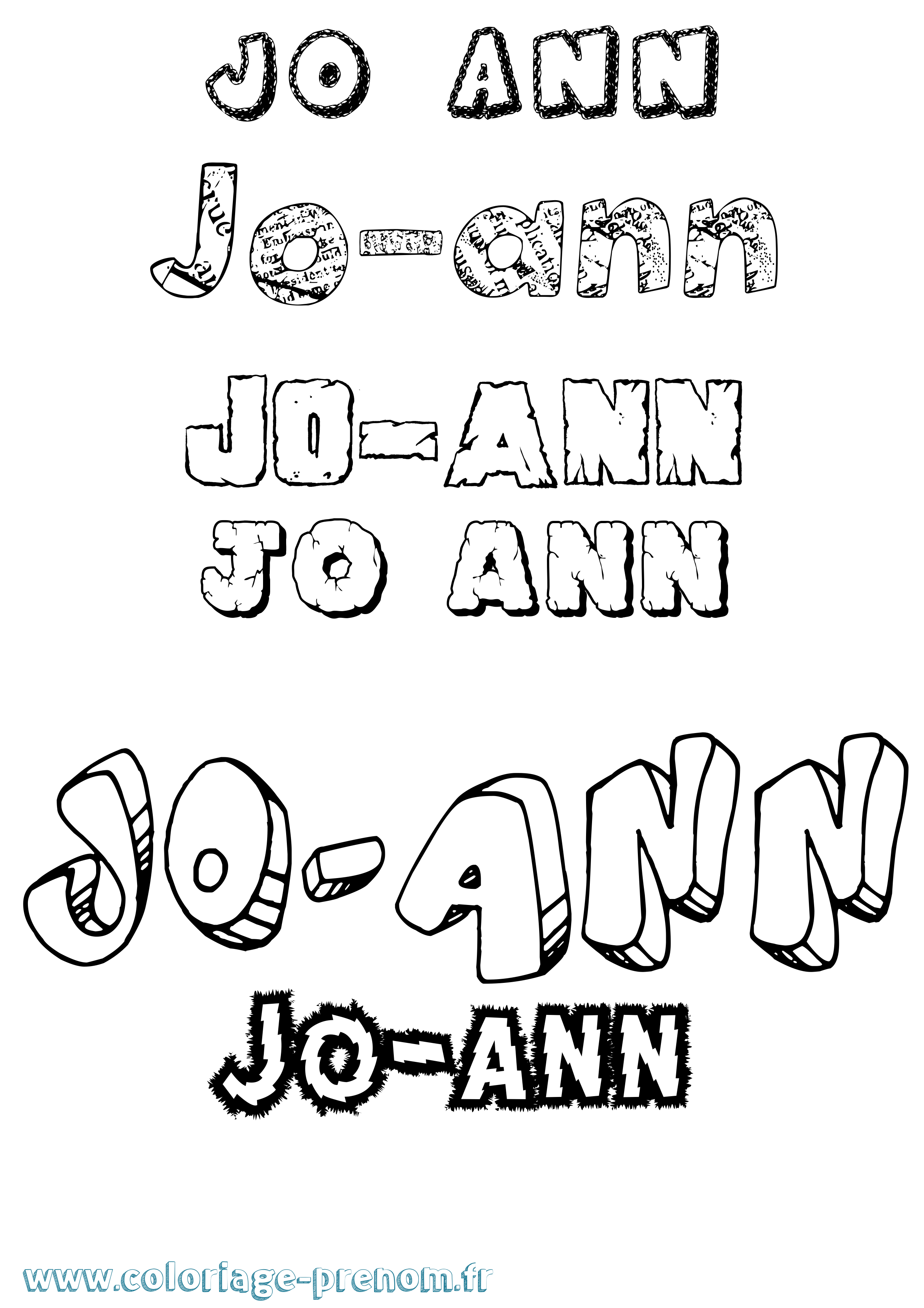 Coloriage prénom Jo-Ann Destructuré