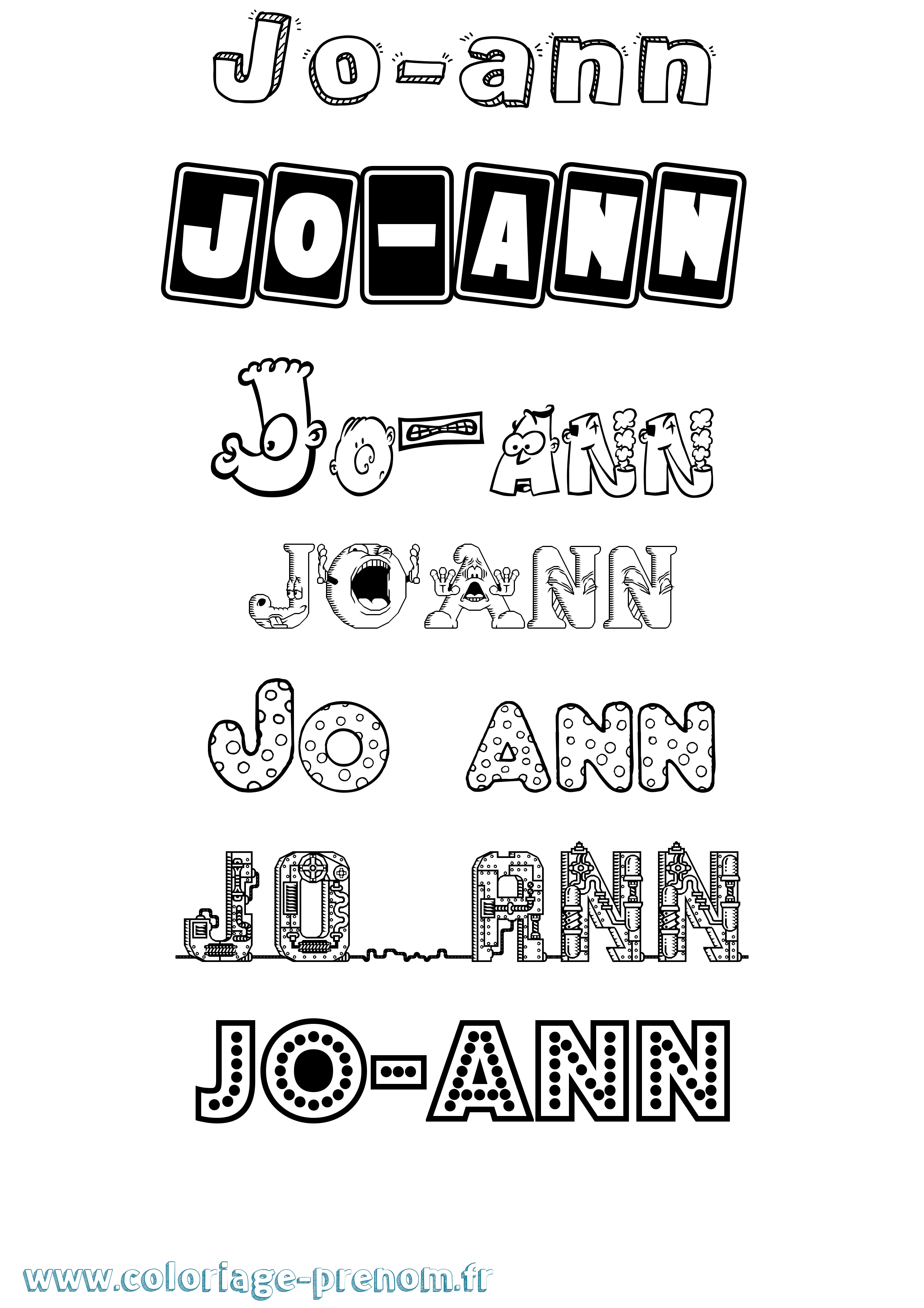 Coloriage prénom Jo-Ann Fun