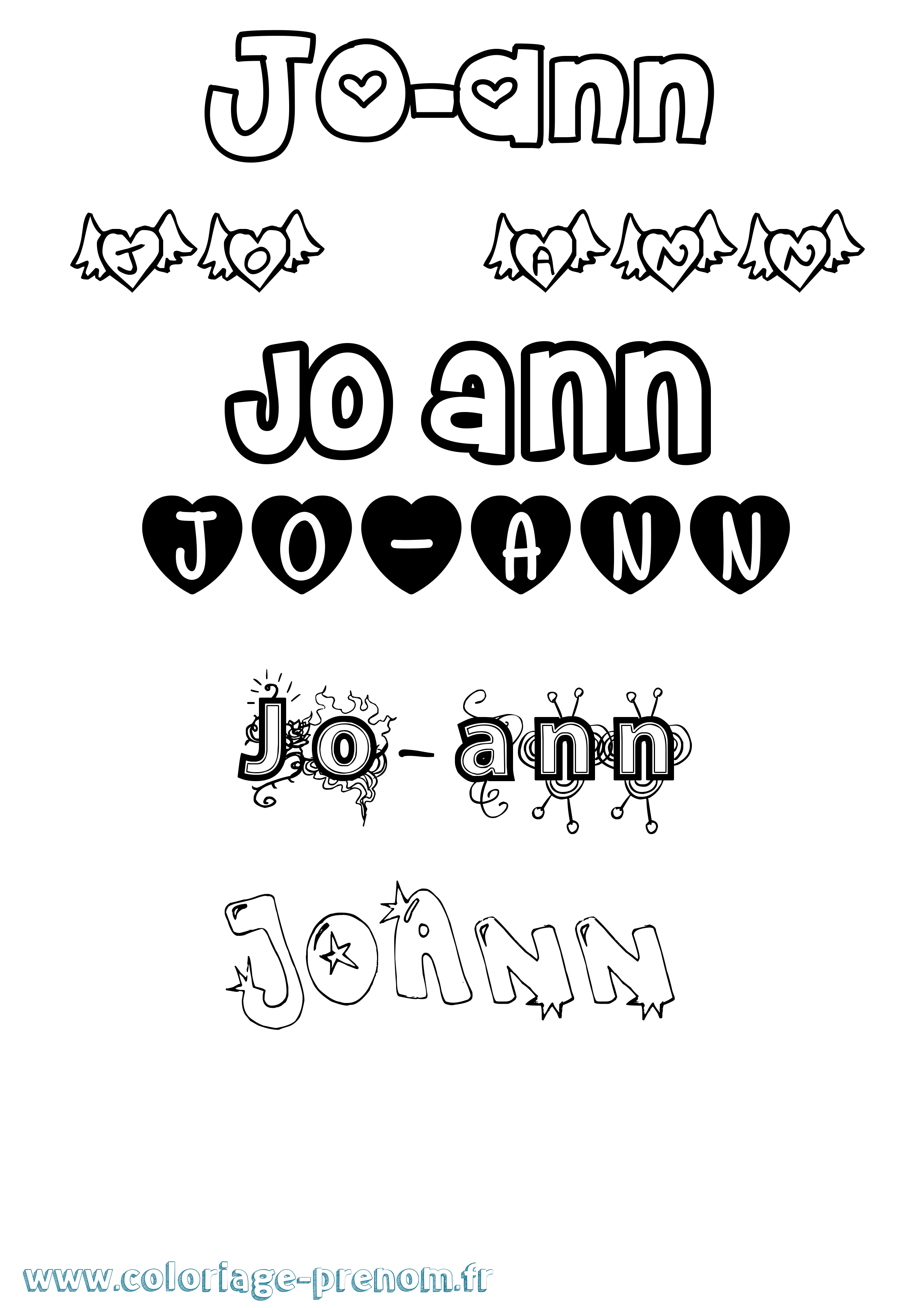 Coloriage prénom Jo-Ann Girly