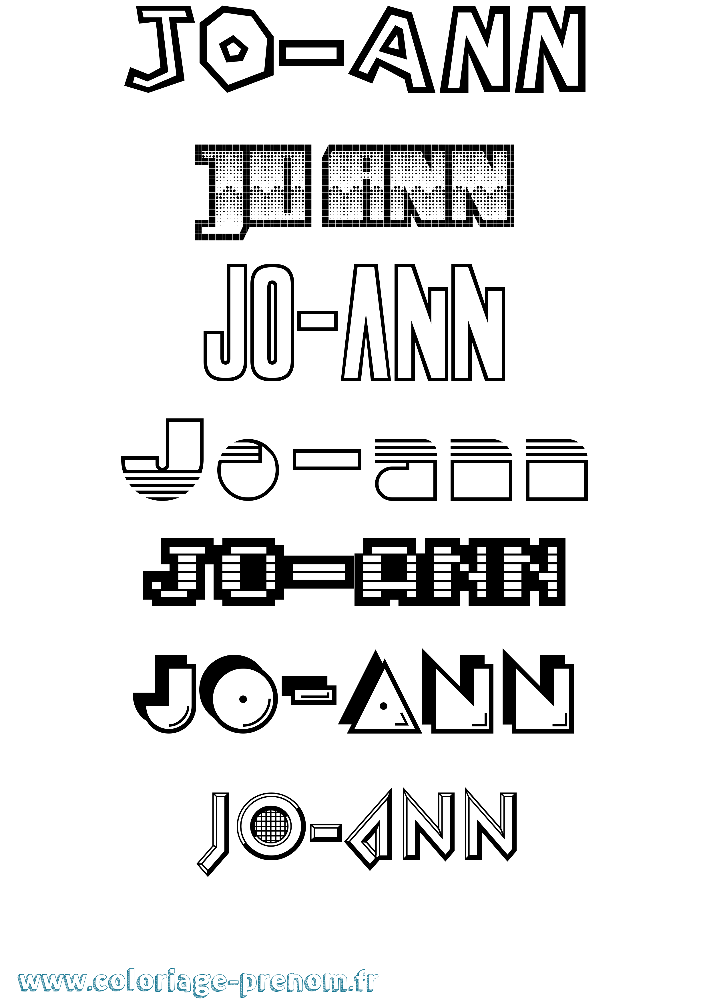 Coloriage prénom Jo-Ann Jeux Vidéos