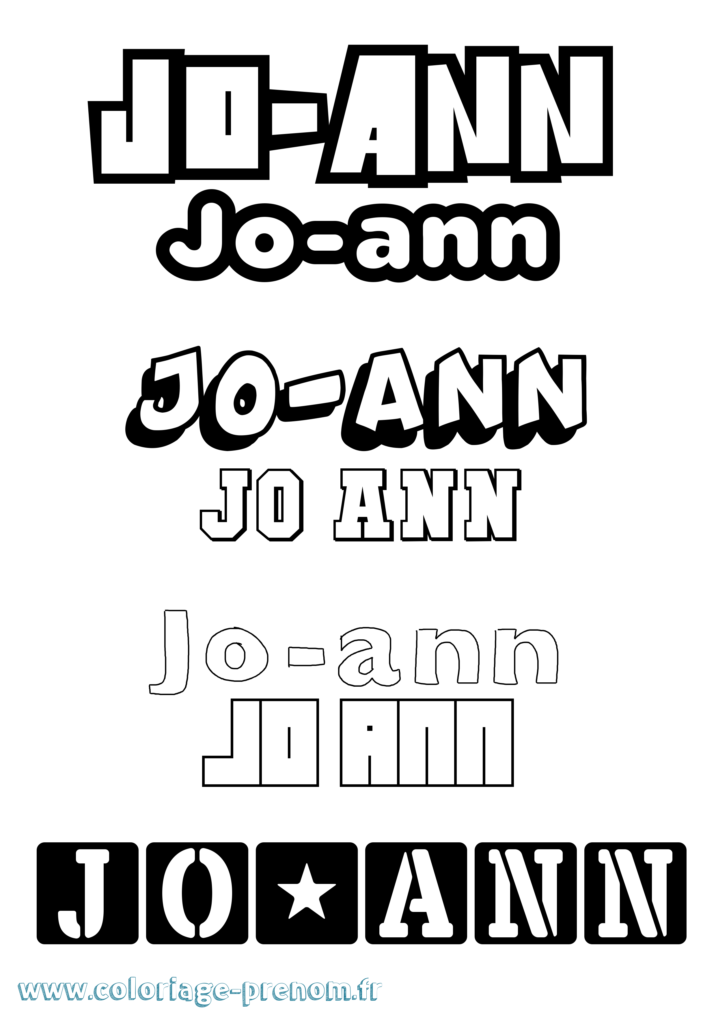 Coloriage prénom Jo-Ann Simple