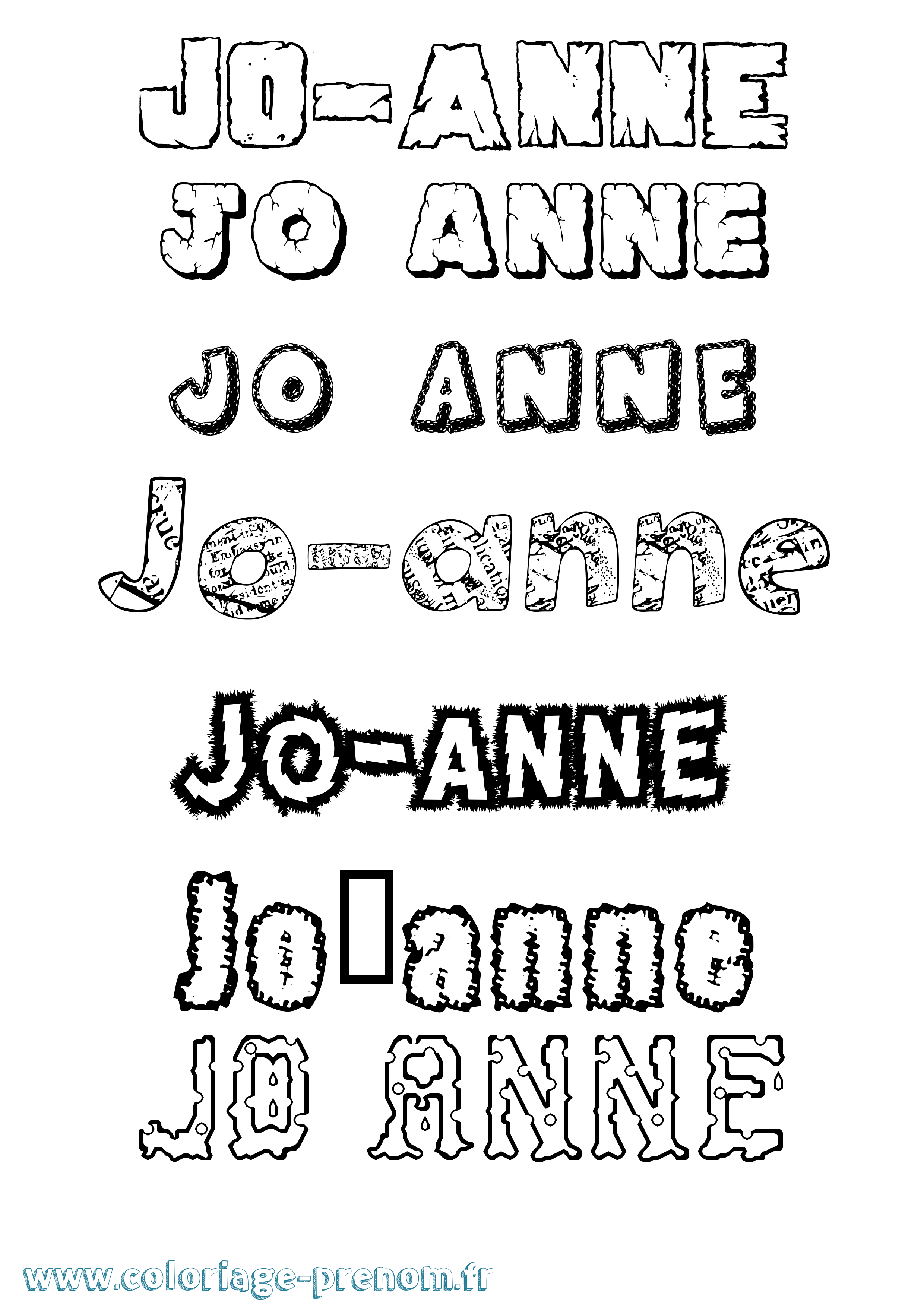 Coloriage prénom Jo-Anne Destructuré