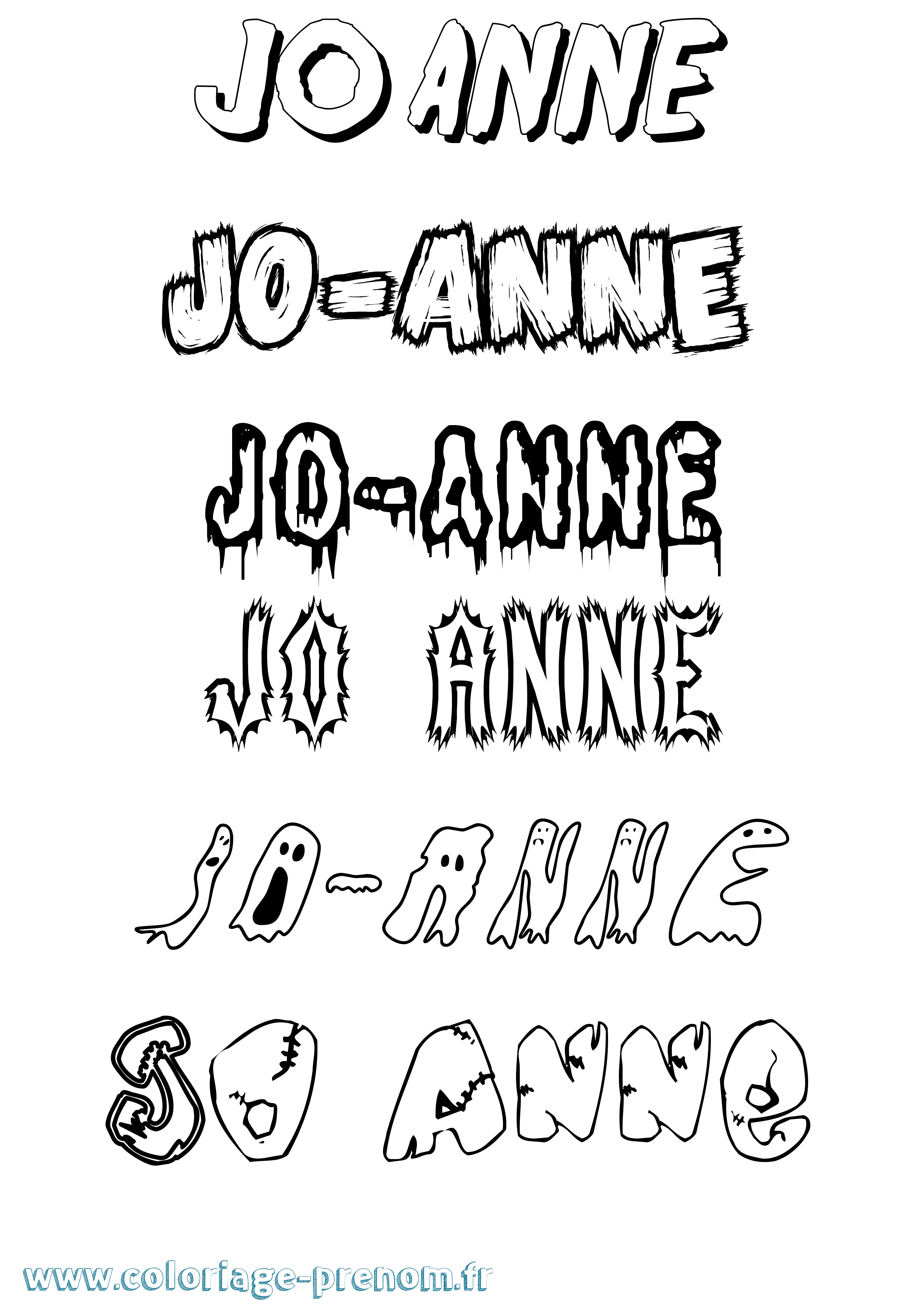 Coloriage prénom Jo-Anne Frisson